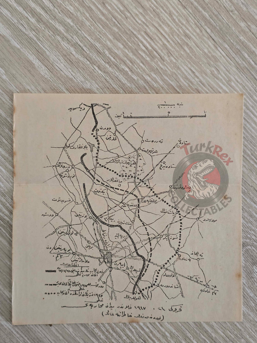 Ottoman Military Map of the Third Battle of Flanders Passchendaele WW1 Empire 1920s France War Belgium