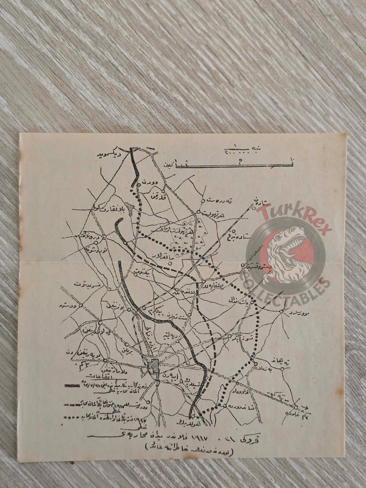 Ottoman Military Map of the Third Battle of Flanders Passchendaele WW1 Empire 1920s France War Belgium