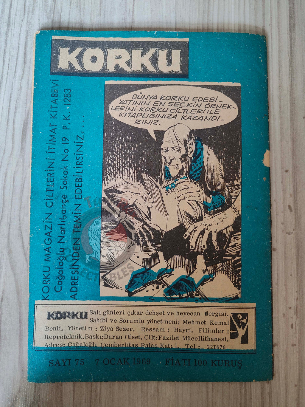 Korku Magazin #75 1969 Turkish Comic Turkey Warren Creepy Eerie Frankenstein