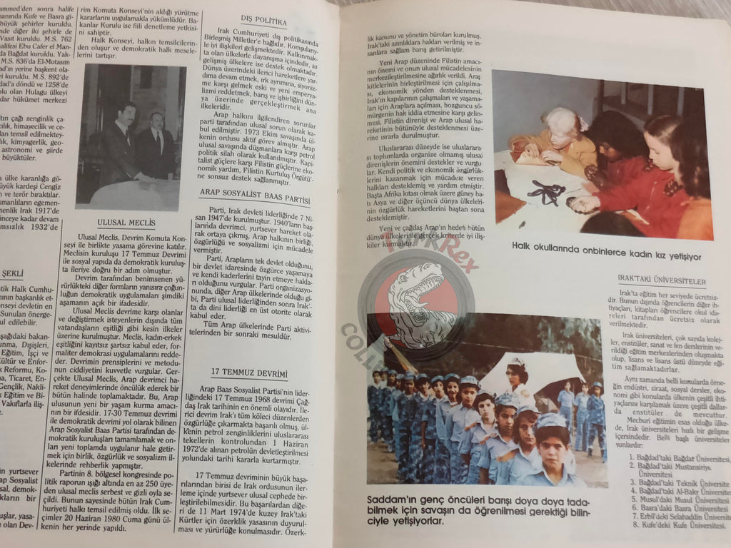 Saddam Hussein - Iraq Today 1984 Official Propaganda Magazine Turkish Turkey Middle East