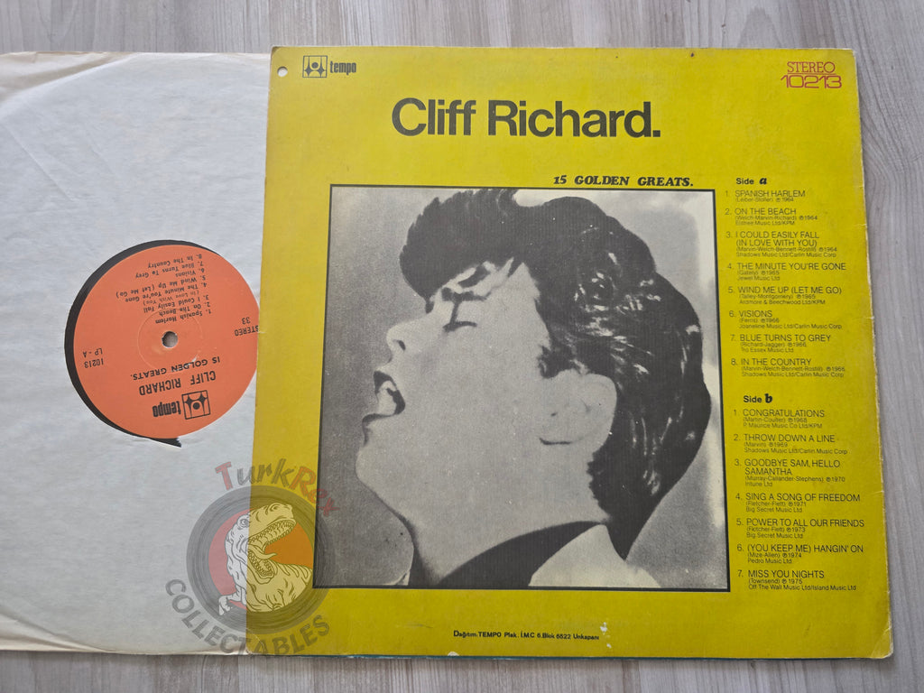 Cliff Richard – 15 Golden Greats Turkish Pressing Vinyl Turkey Edition