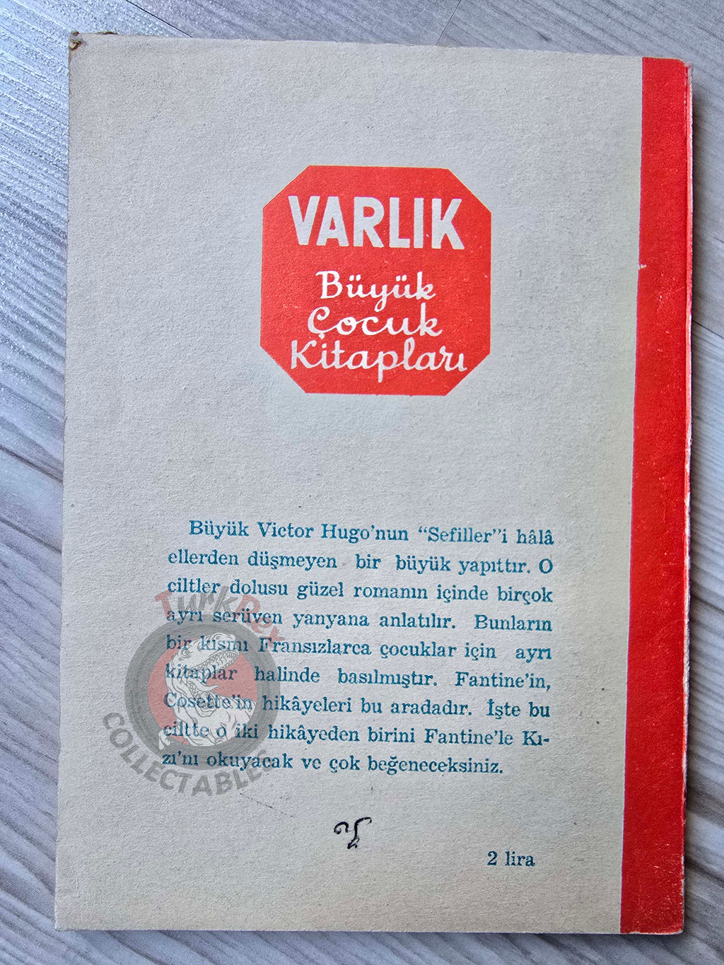 Victor Hugo –  Fantine and Her Daughter 1969 Illustrated Turkish Book Turkey
