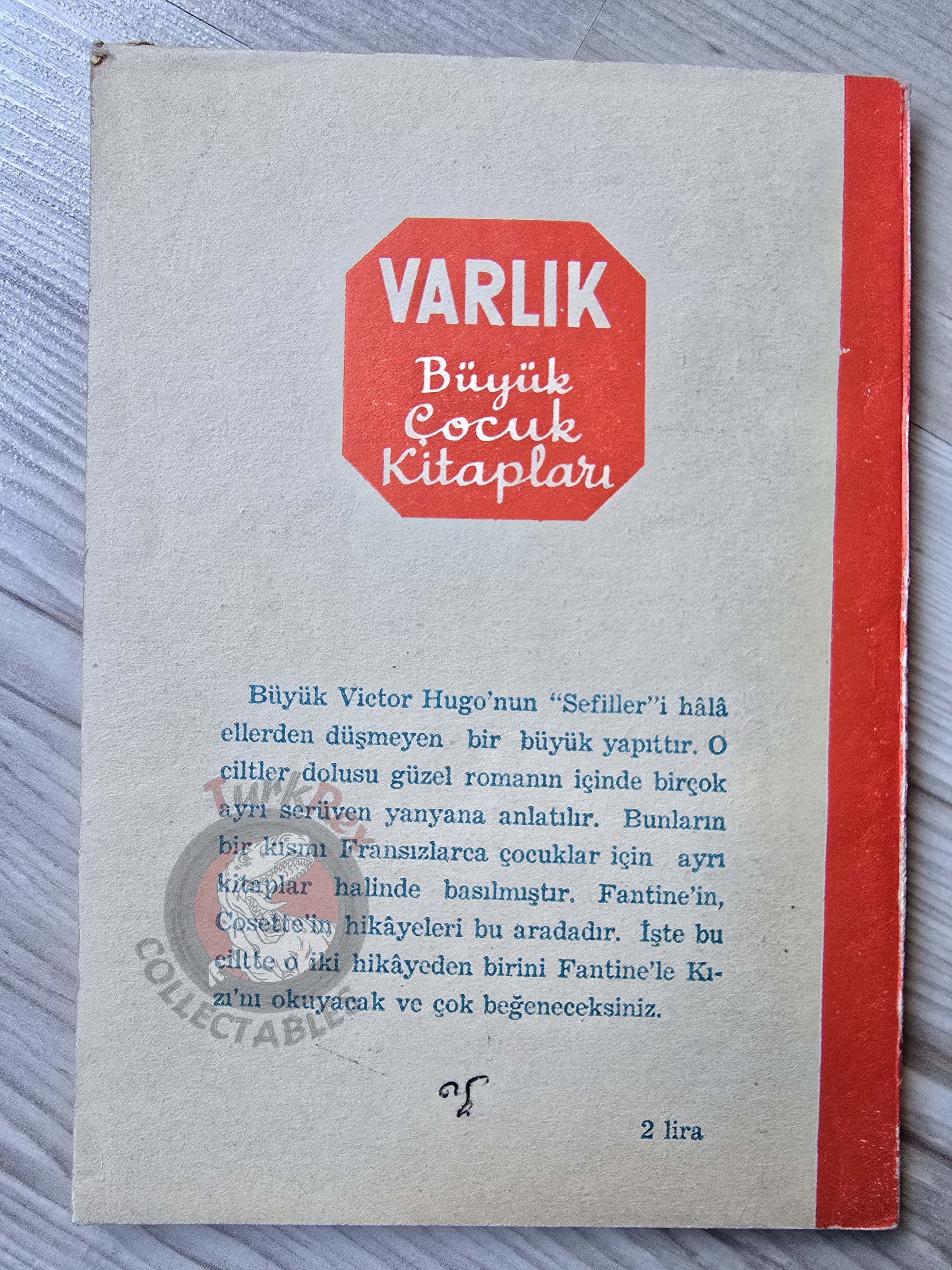 Victor Hugo –  Fantine and Her Daughter 1969 Illustrated Turkish Book Turkey