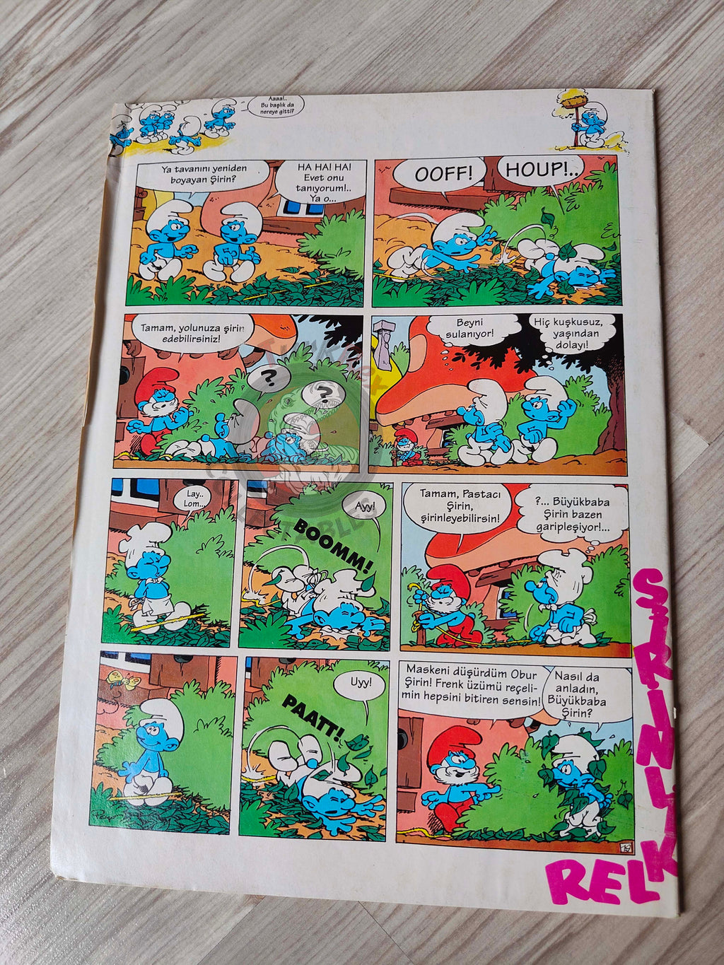 The Smurfs #17 1996 Turkish Comic Magazine Turkey Schtroumpf Pierrot et la lampe