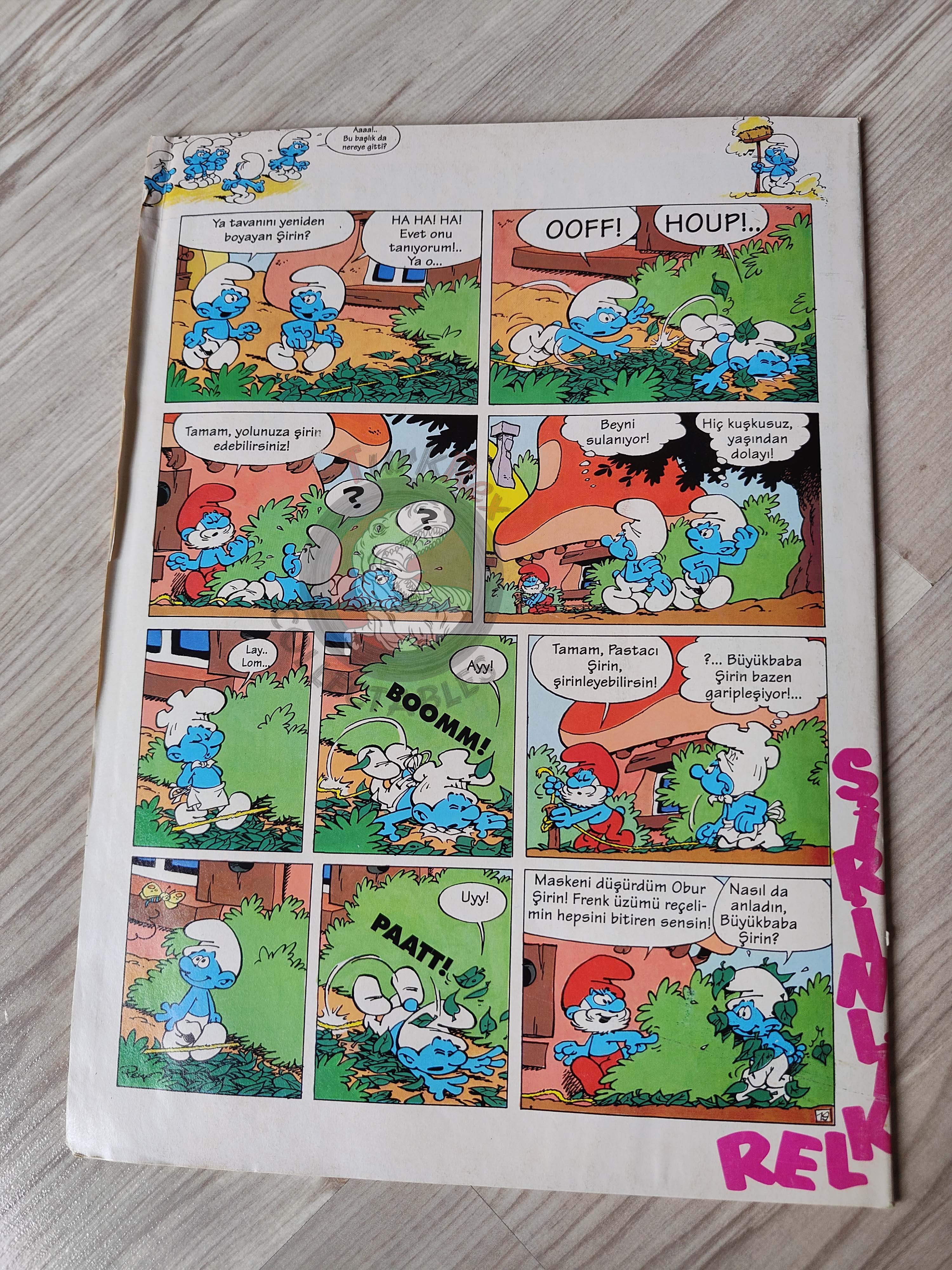 The Smurfs #17 1996 Turkish Comic Magazine Turkey Schtroumpf Pierrot et la lampe