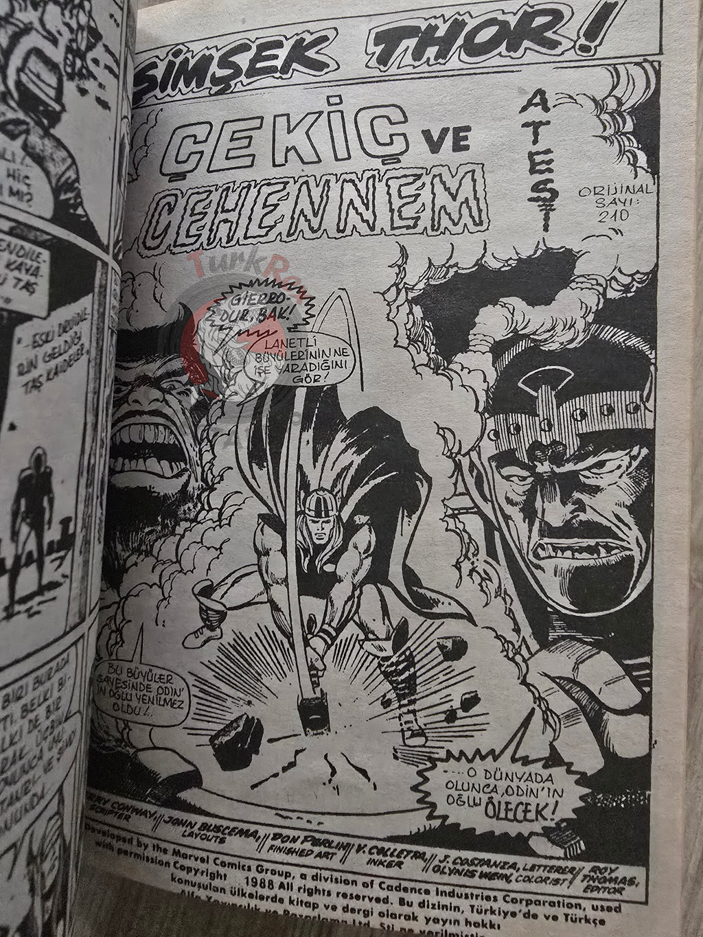 Thor Vol #4 1987 Turkish Comic Turkey The Mighty Thor #205–210 cover #215