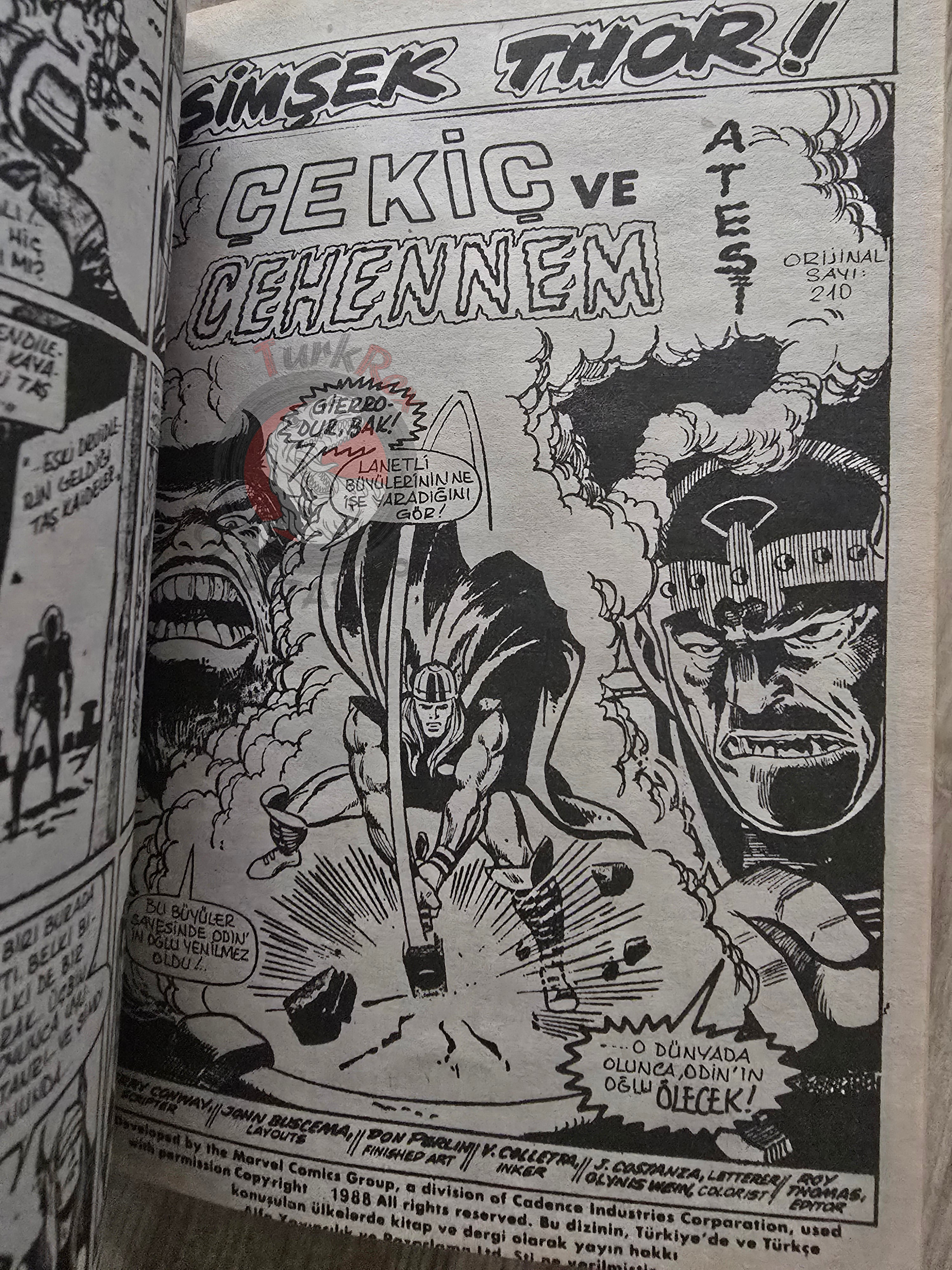Thor Vol #4 1987 Turkish Comic Turkey The Mighty Thor #205–210 cover #215
