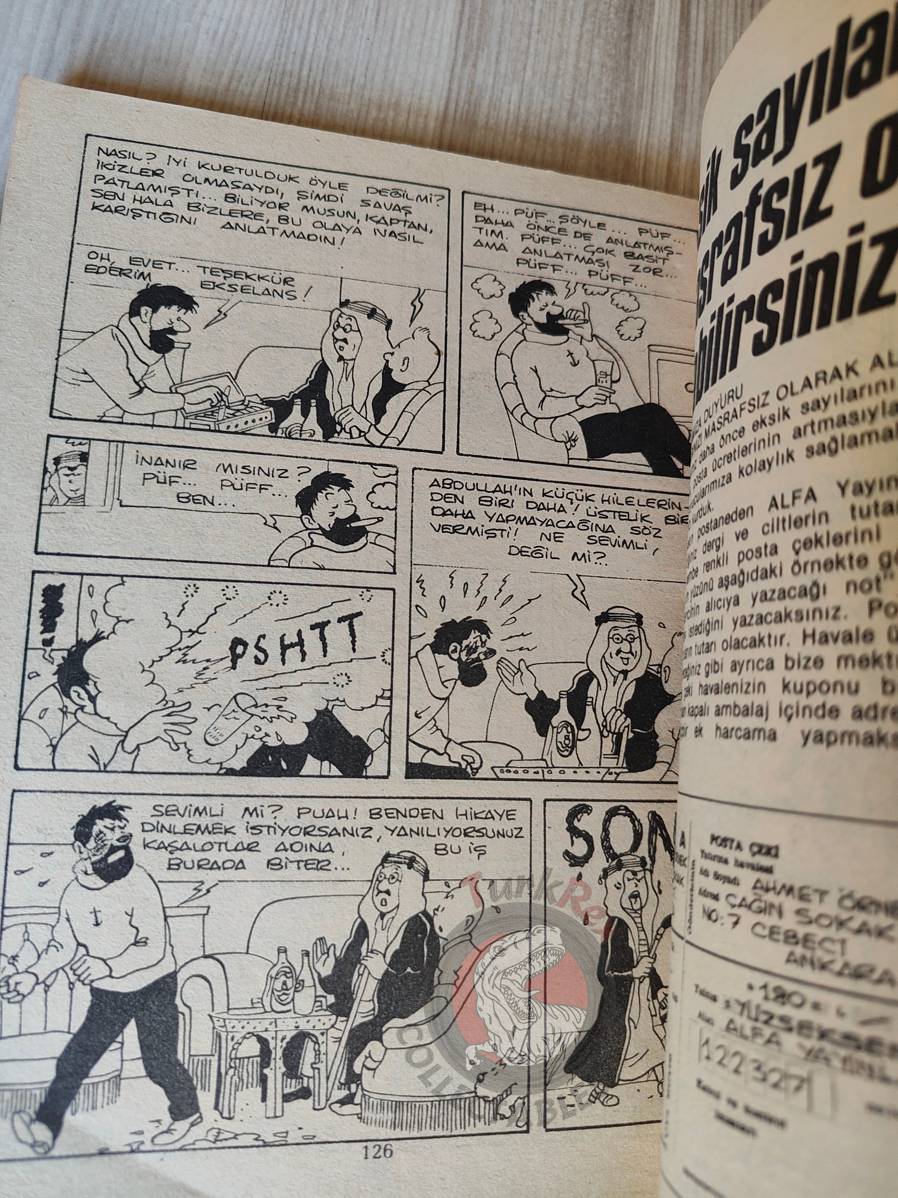 Tintin – Land of Black Gold 1980s Turkish Edition Comic Turkey