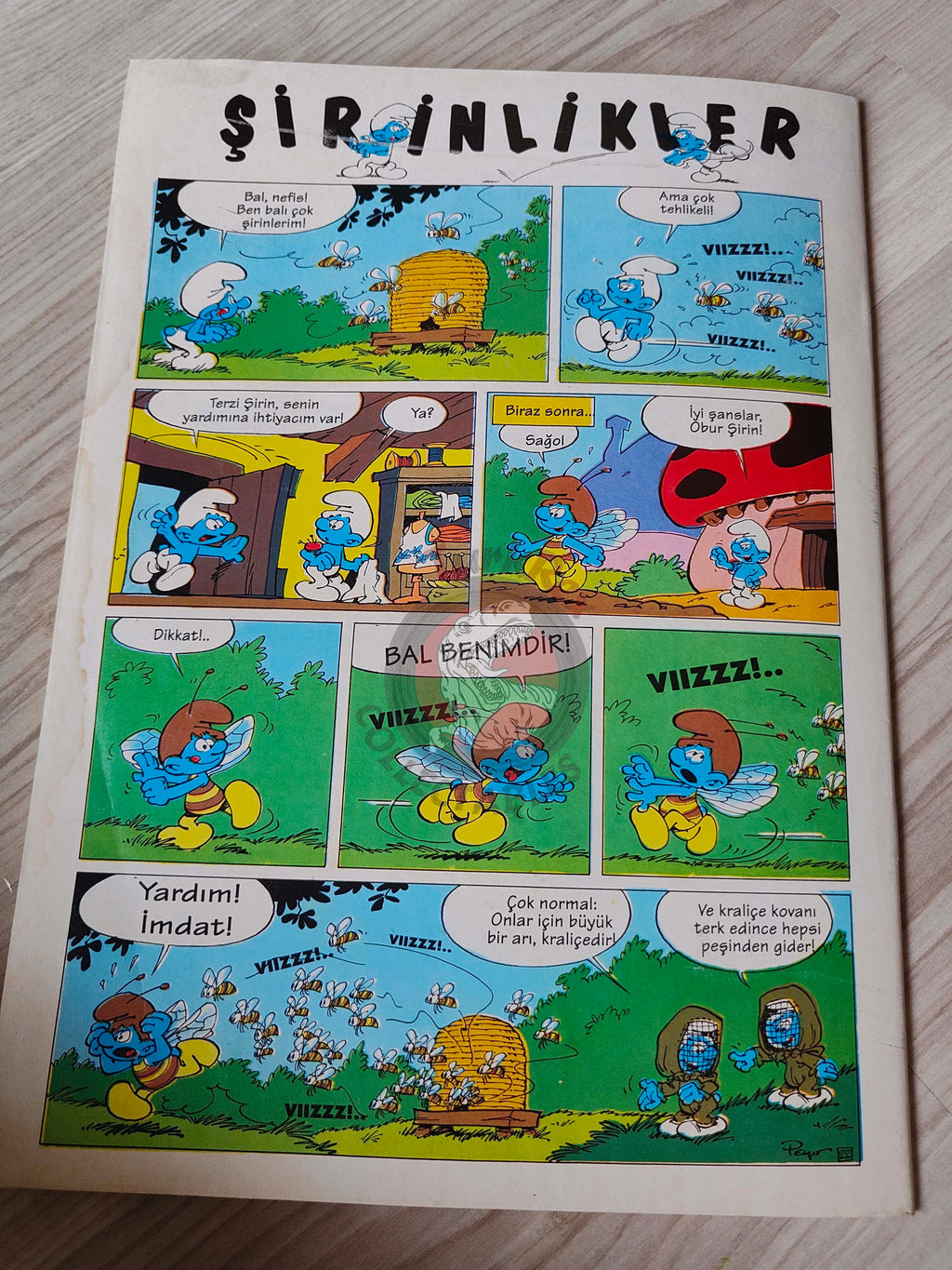 The Smurfs #20 1996 Turkish Comic Magazine Turkey Schtroumpf Pierrot et la lampe