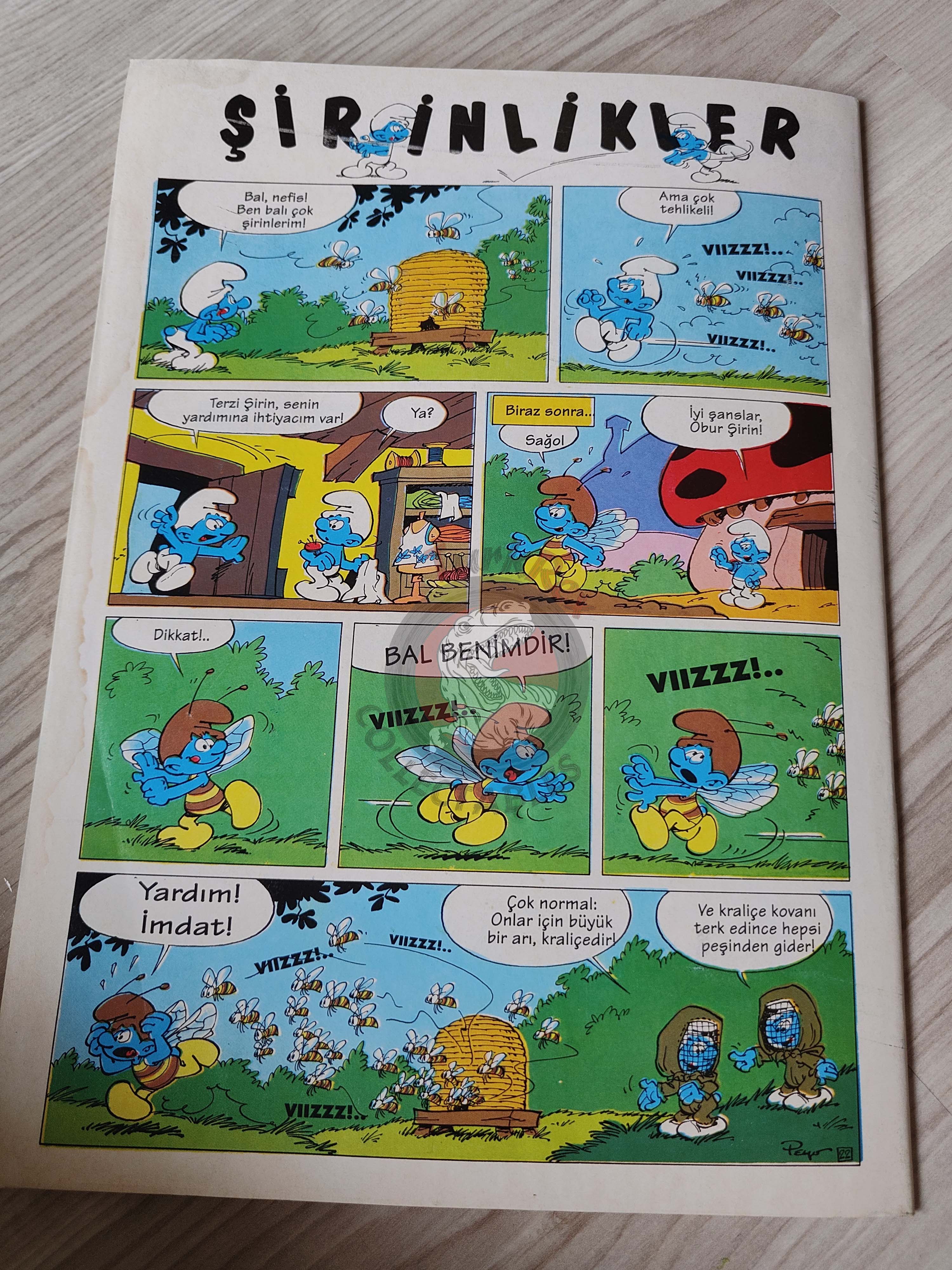 The Smurfs #20 1996 Turkish Comic Magazine Turkey Schtroumpf Pierrot et la lampe