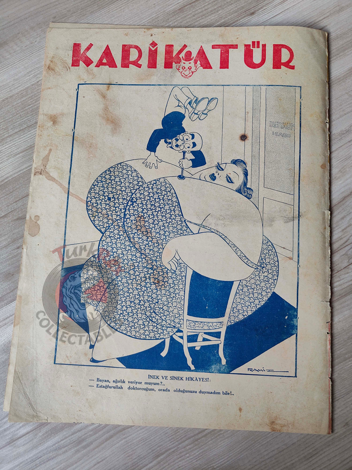 Karikatür 1940 Humor Magazine Turkish Turkey Goebbels and the Propaganda Balloons WW2 era Germany