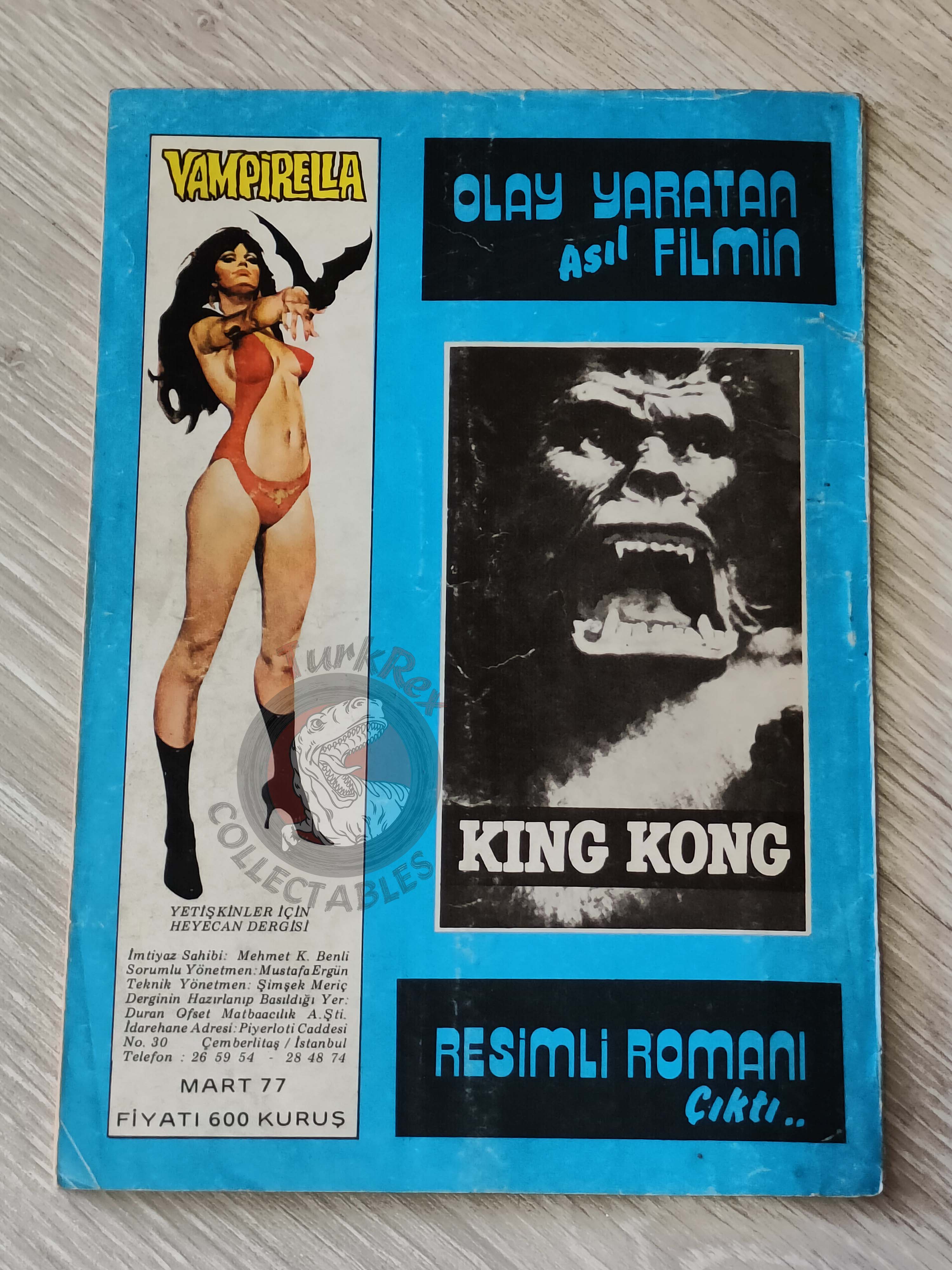 Vampirella #21 1977 Turkish Comic Turkey Warren Publishing cover #30 #54 Space 1999