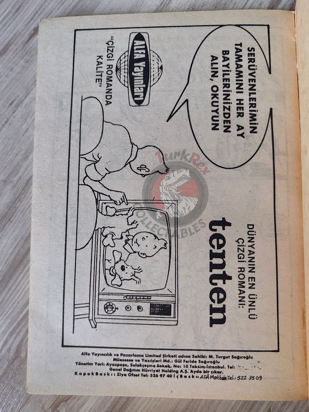 Tintin –  The Broken Ear mid 1980s Turkish Edition Comic Turkey 1