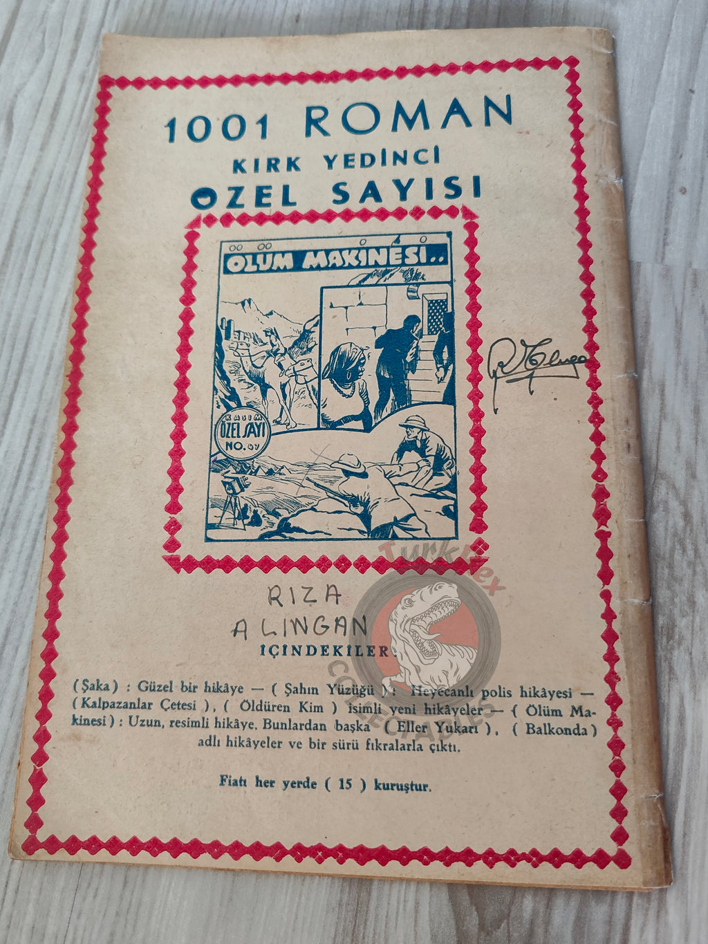 1001 Roman 1943 Radio Patrol Charles Schmidt Turkish Comic Mag Turkey