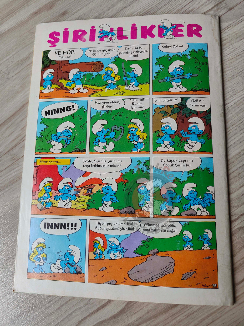 The Smurfs #18 1996 Turkish Comic Magazine Turkey Schtroumpf Pierrot et la lampe