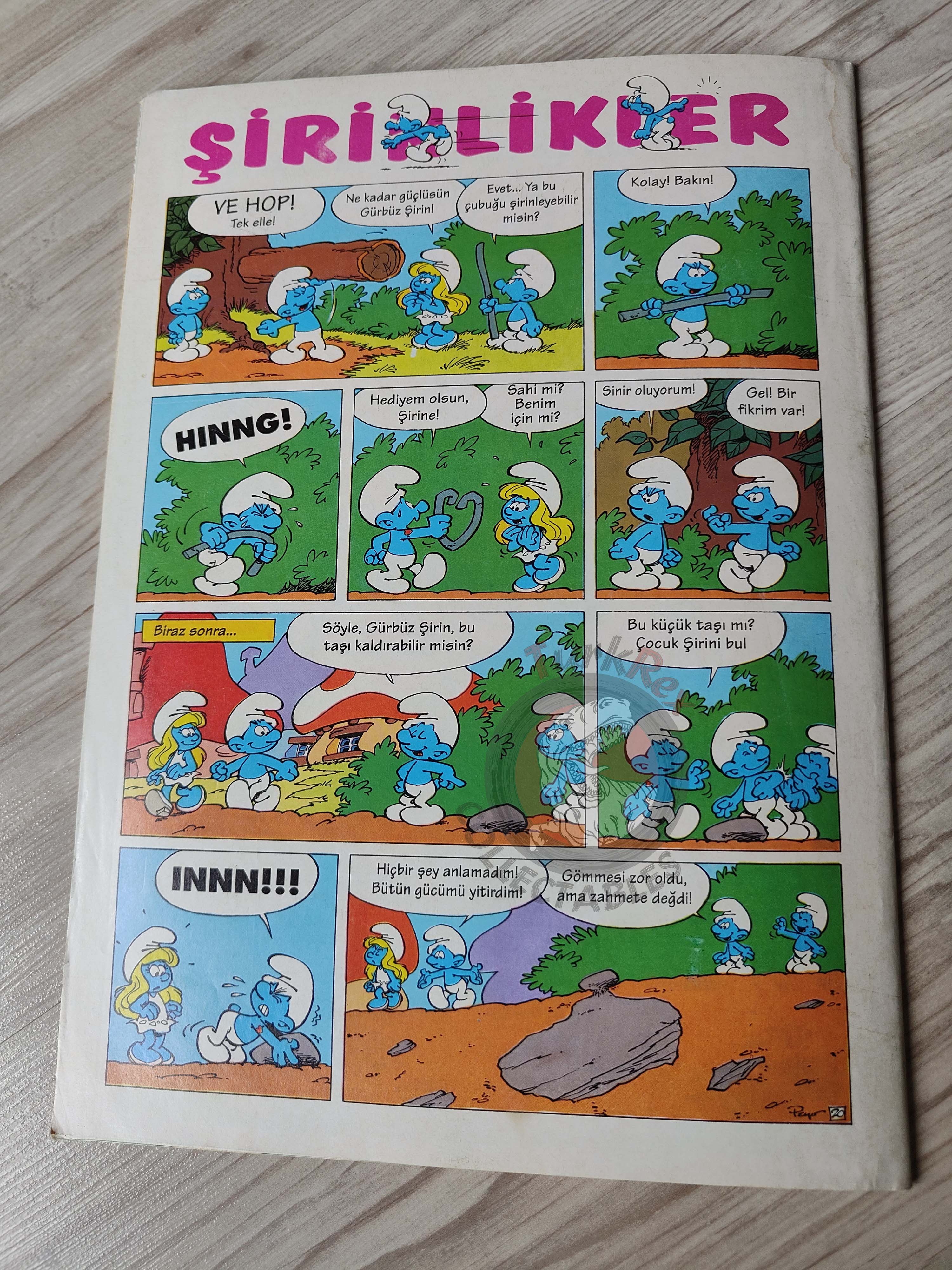 The Smurfs #18 1996 Turkish Comic Magazine Turkey Schtroumpf Pierrot et la lampe