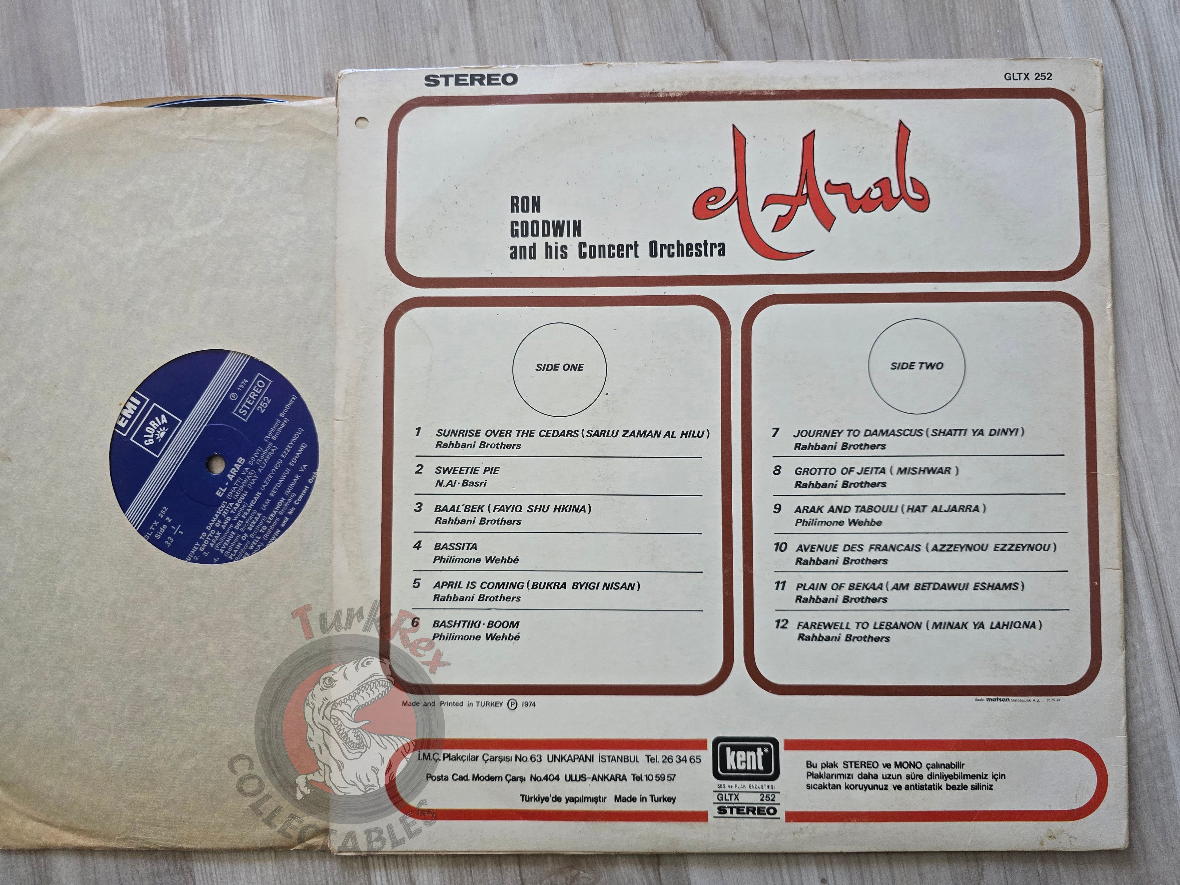 Ron Goodwin And His Concert Orchestra – El Arab Turkish Pressing Vinyl Turkey Edition