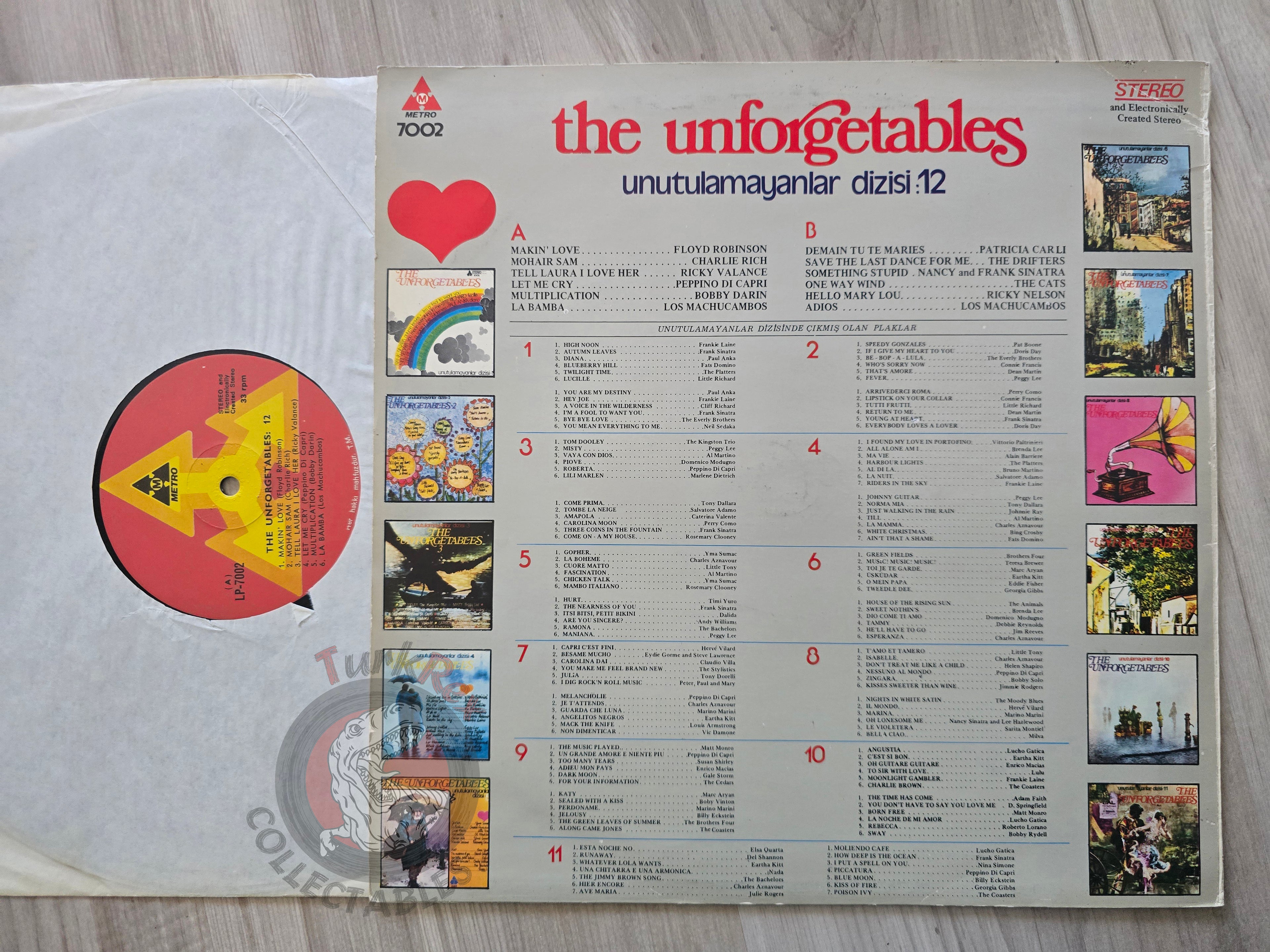 Various – The Unforgetables 12 Turkish Pressing Vinyl Turkey Edition