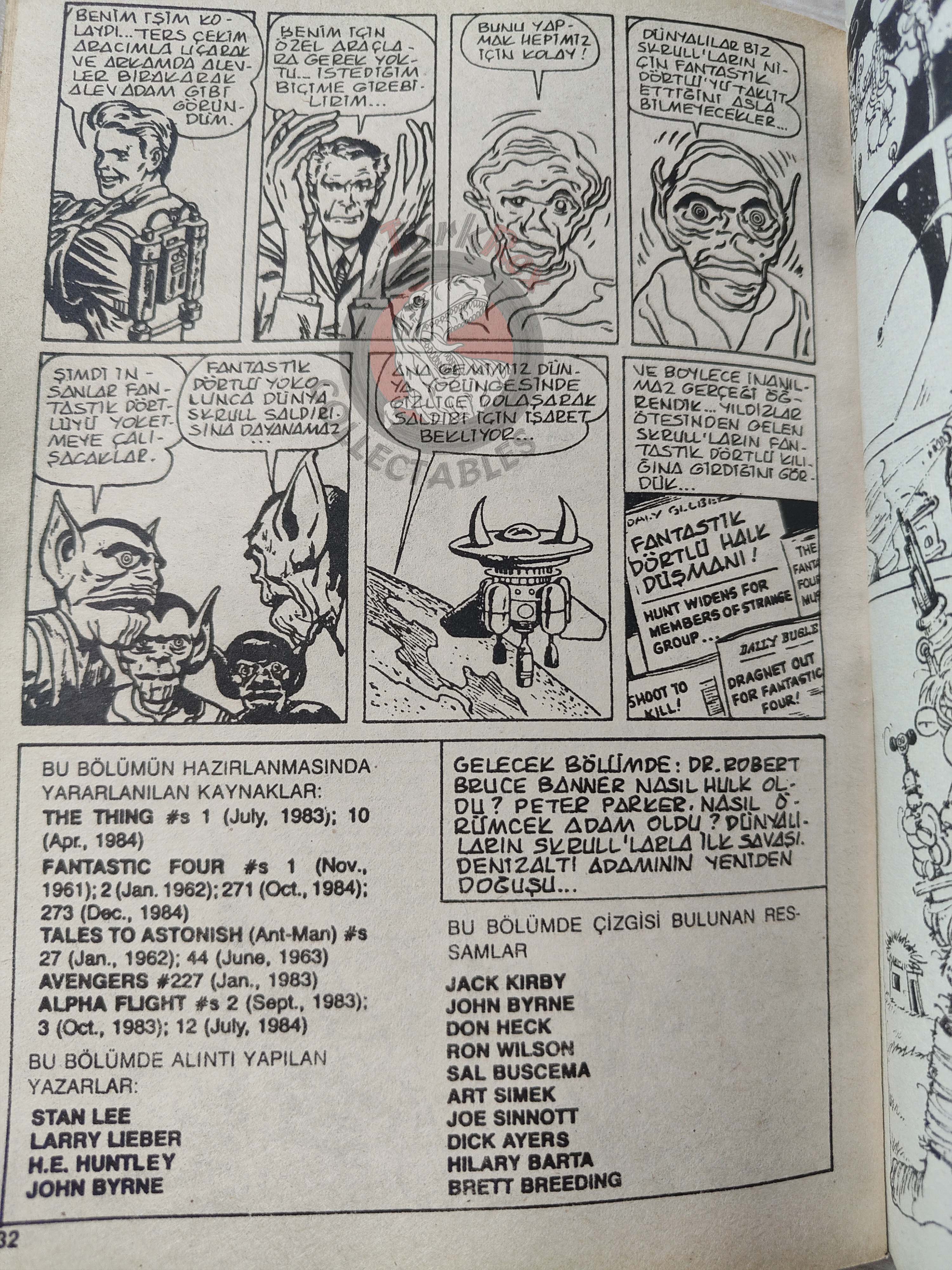 Çizgi Roman Koleksiyon Dergisi #1 Marvel Promo Issue Turkish Comic Turkey 1988