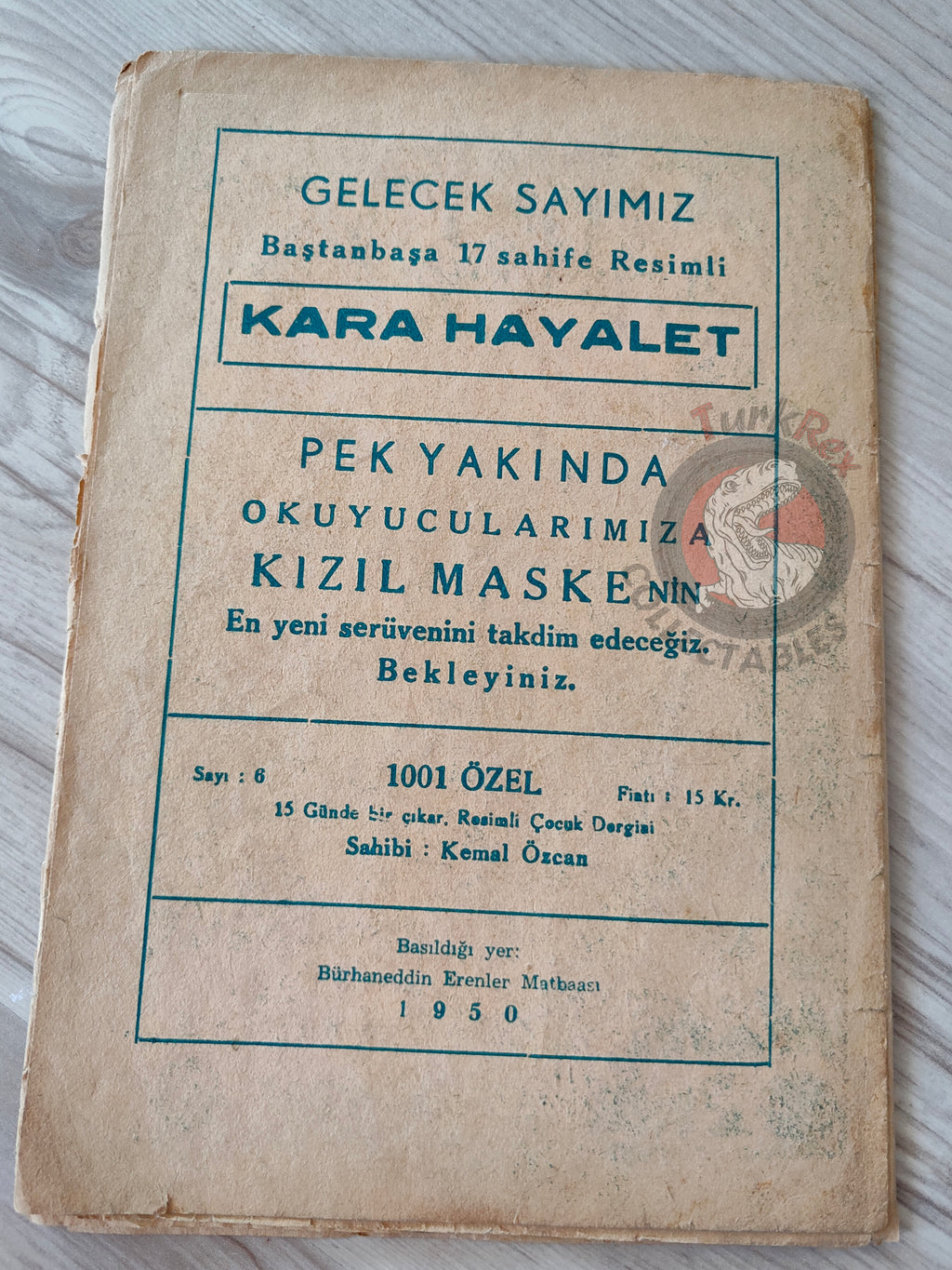 1001 Özel #6 1950 Mandrake the Magician Turkish Comic Mag Turkey
