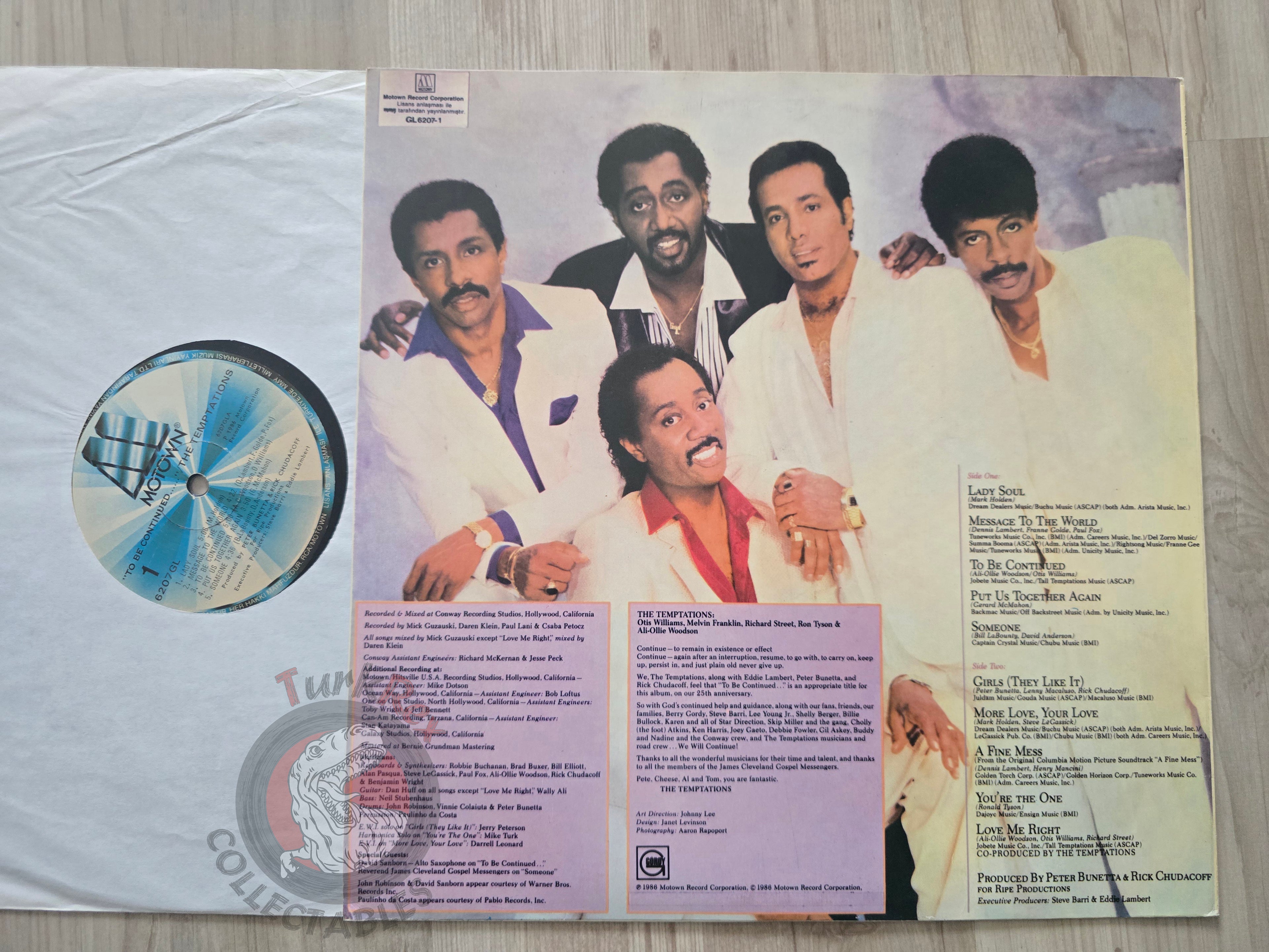 The Temptations – To Be Continued... Turkish Pressing Vinyl Turkey Edition