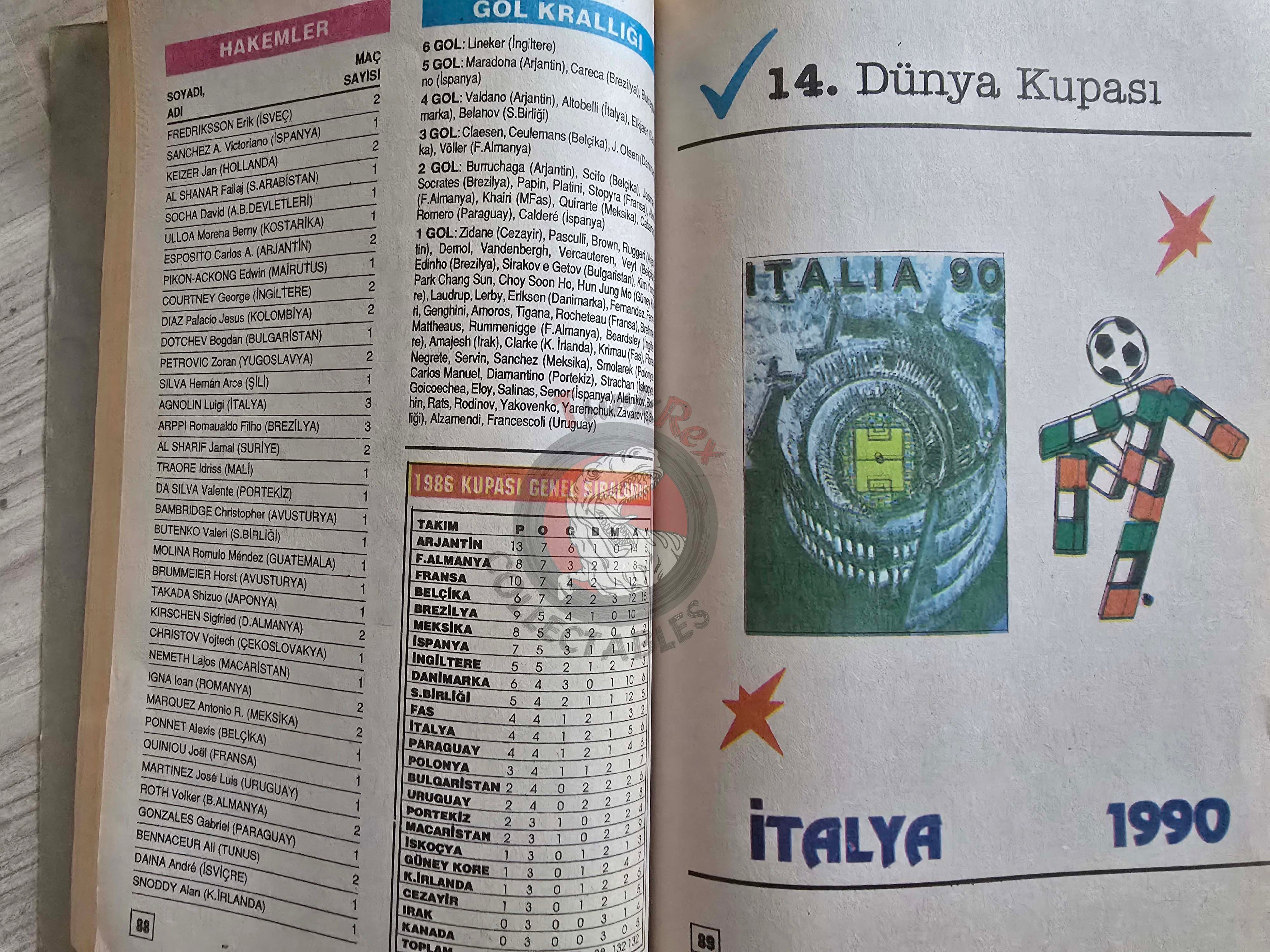 World Cup History Football 1990 Turkish Book Turkey Maradona Jupp Derwall