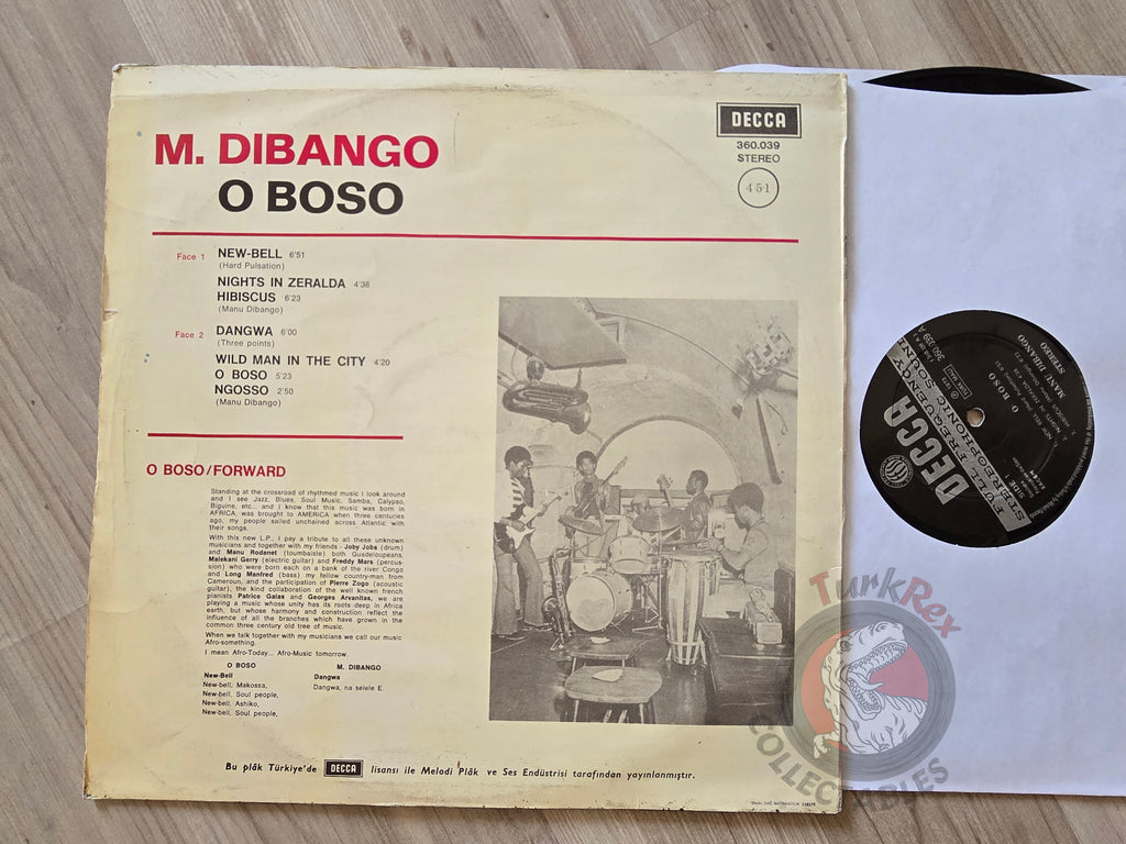 Manu Dibango – O Boso Turkish Pressing Vinyl Turkey Edition