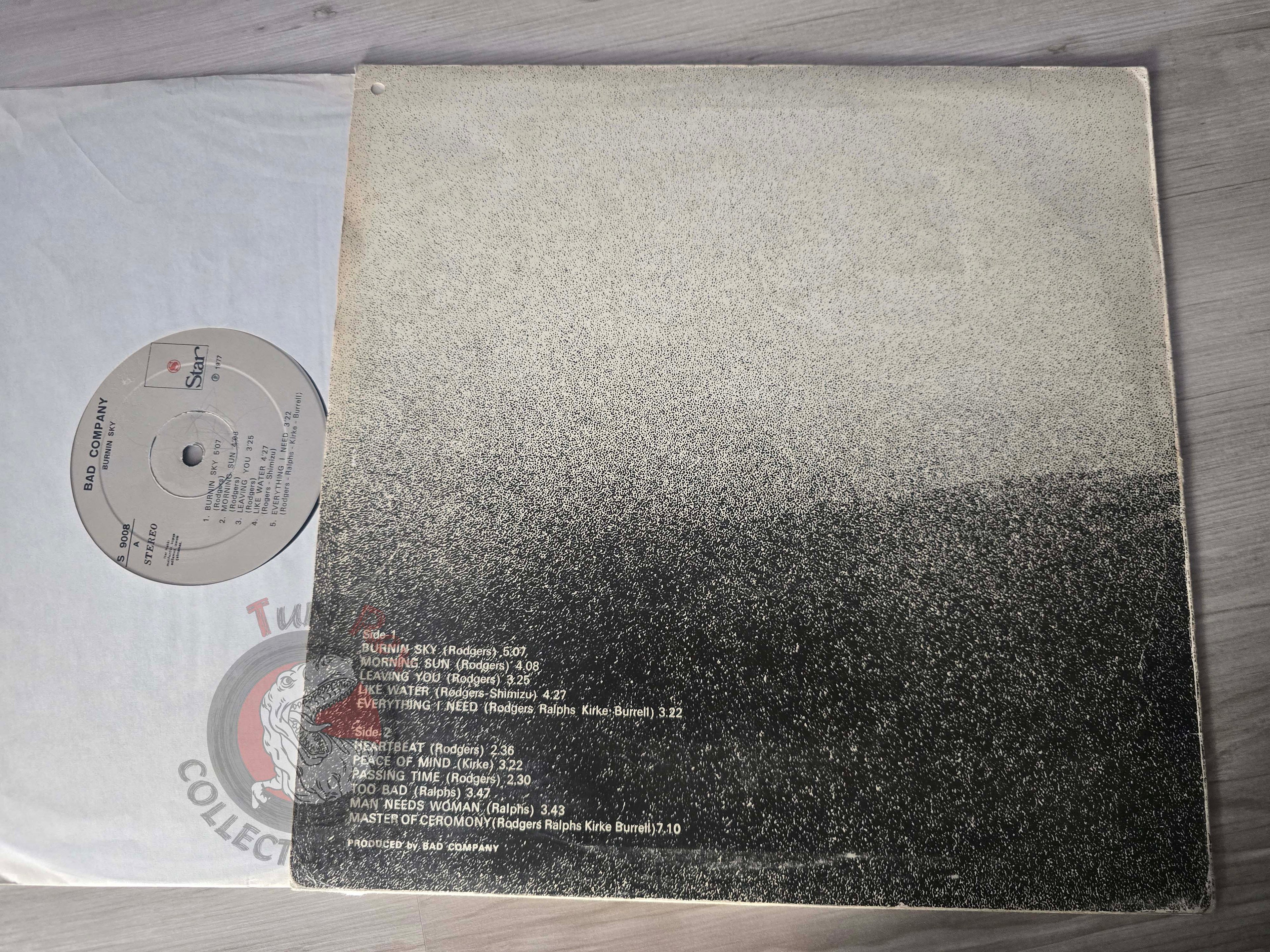 Bad Company – Burnin' Sky Turkish Pressing Vinyl Turkey Edition