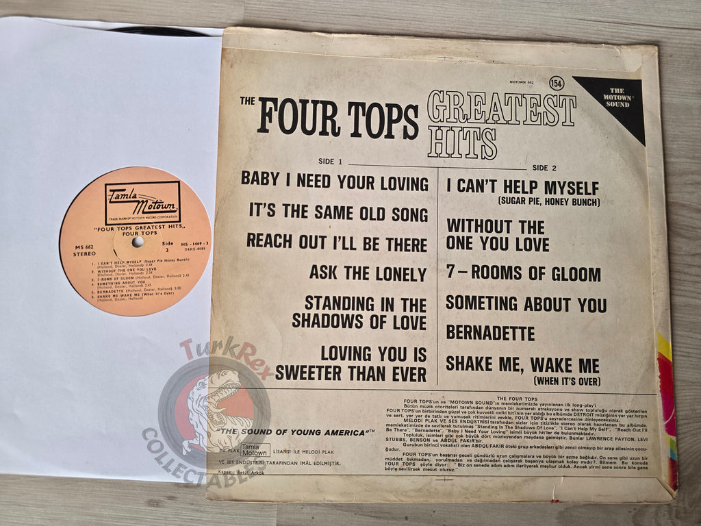 Four Tops – Four Tops Greatest Hits Turkish Pressing Vinyl Turkey Edition