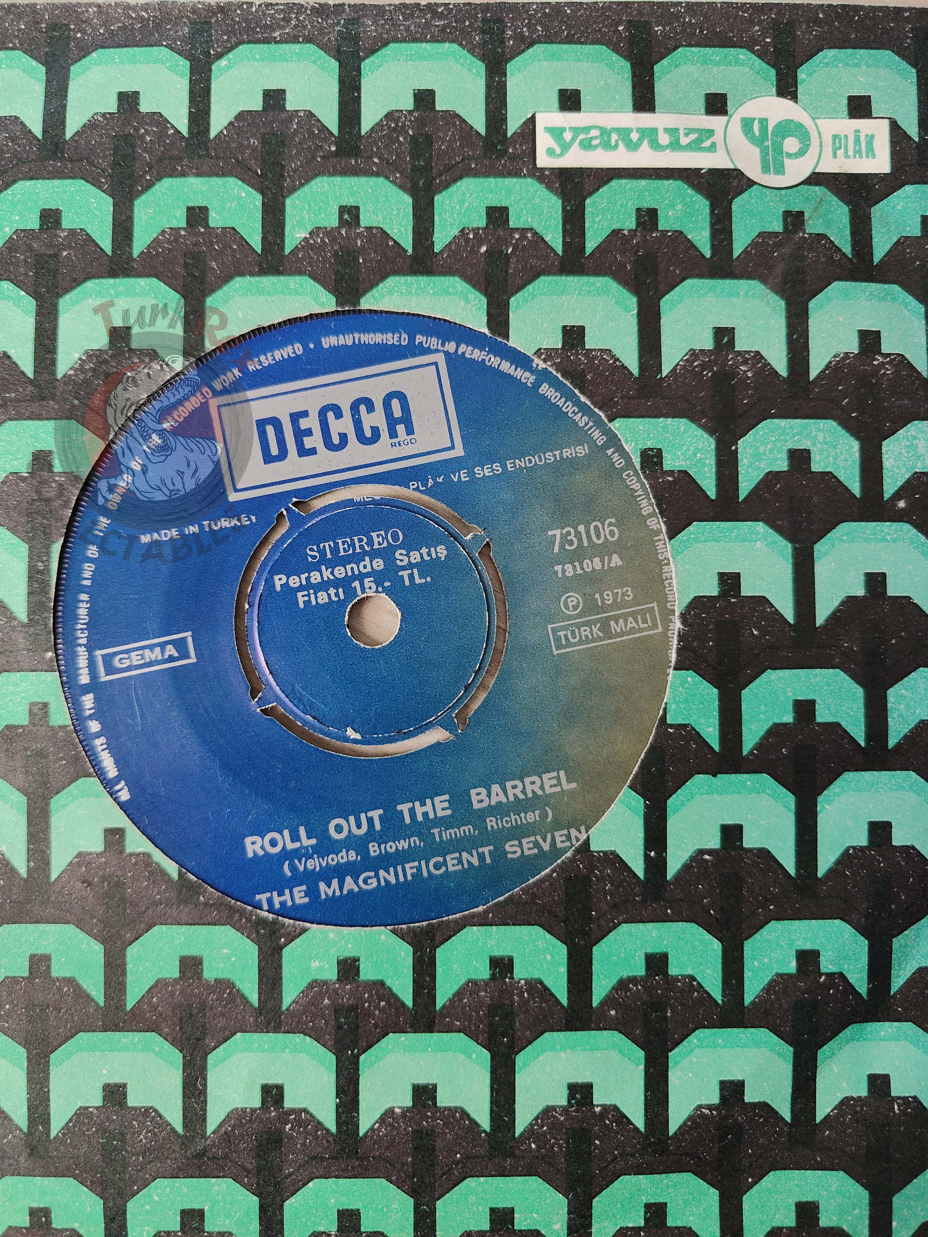 The Magnificent Seven – Roll Out The Barrel 7" Turkish Pressing Vinyl Turkey Edition
