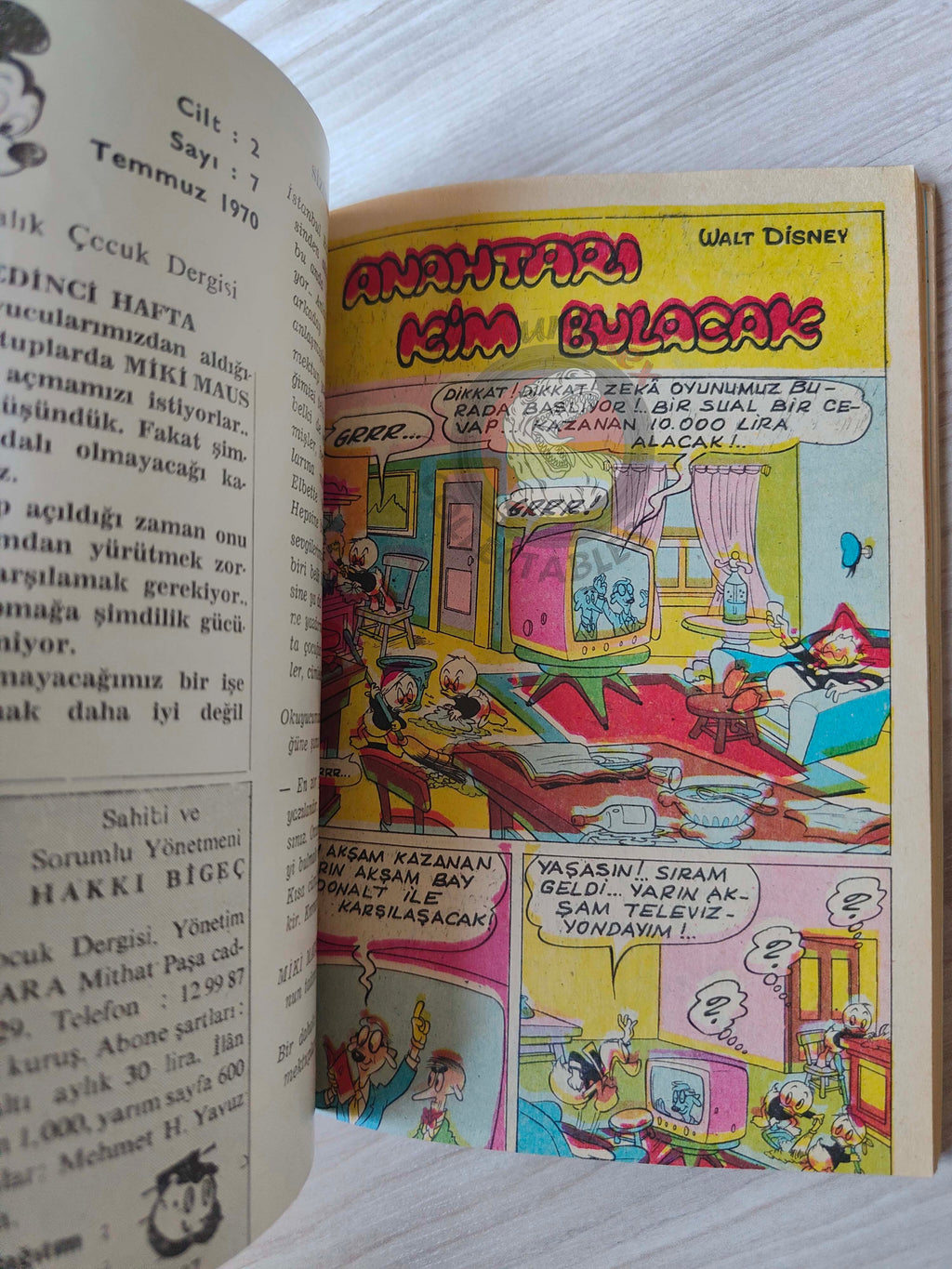 Mickey Mouse Mag Volume #2 1970 Turkish Comic Turkey Walt Disney Donald Duck