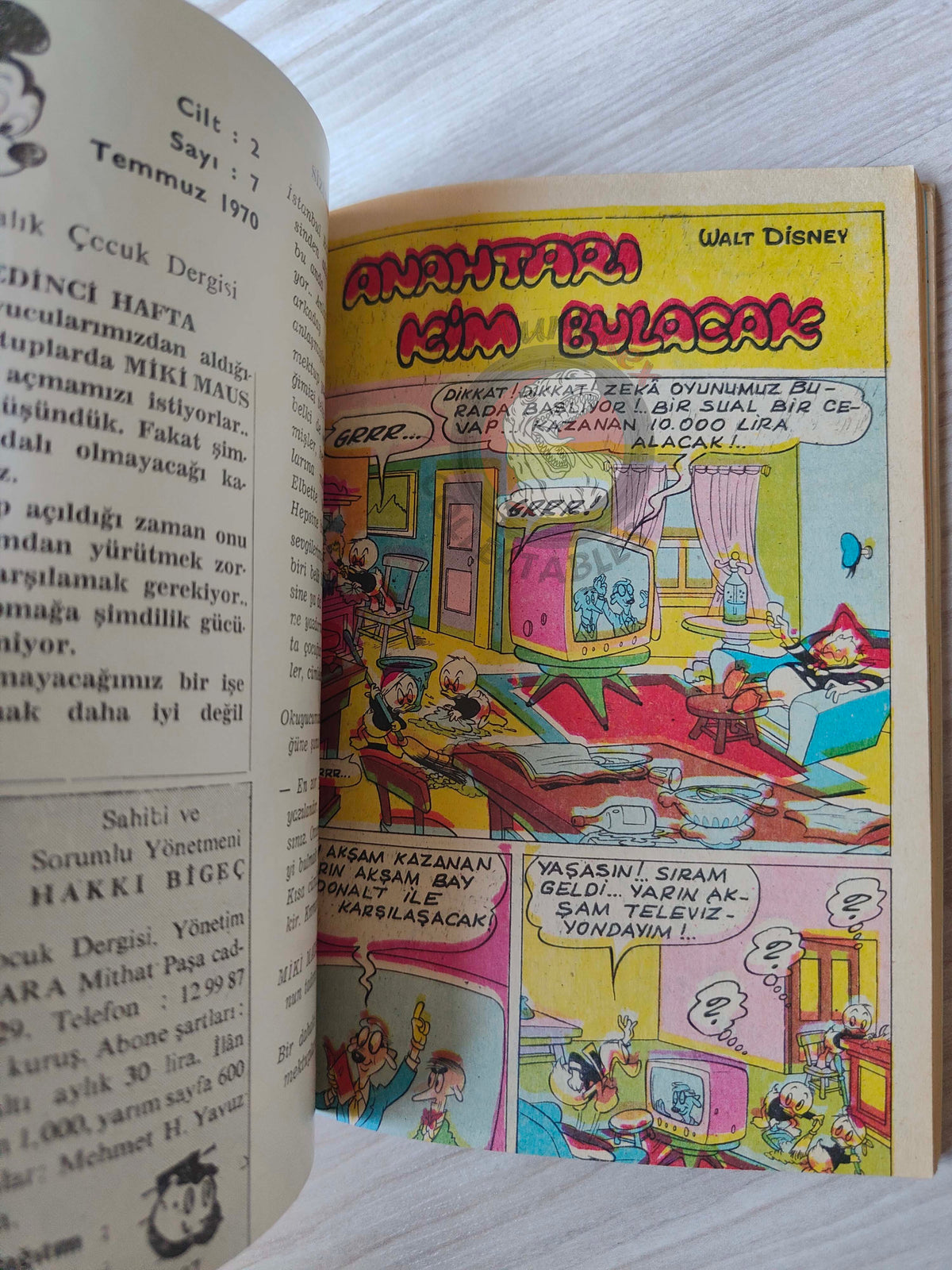Mickey Mouse Mag Volume #2 1970 Turkish Comic Turkey Walt Disney Donald Duck