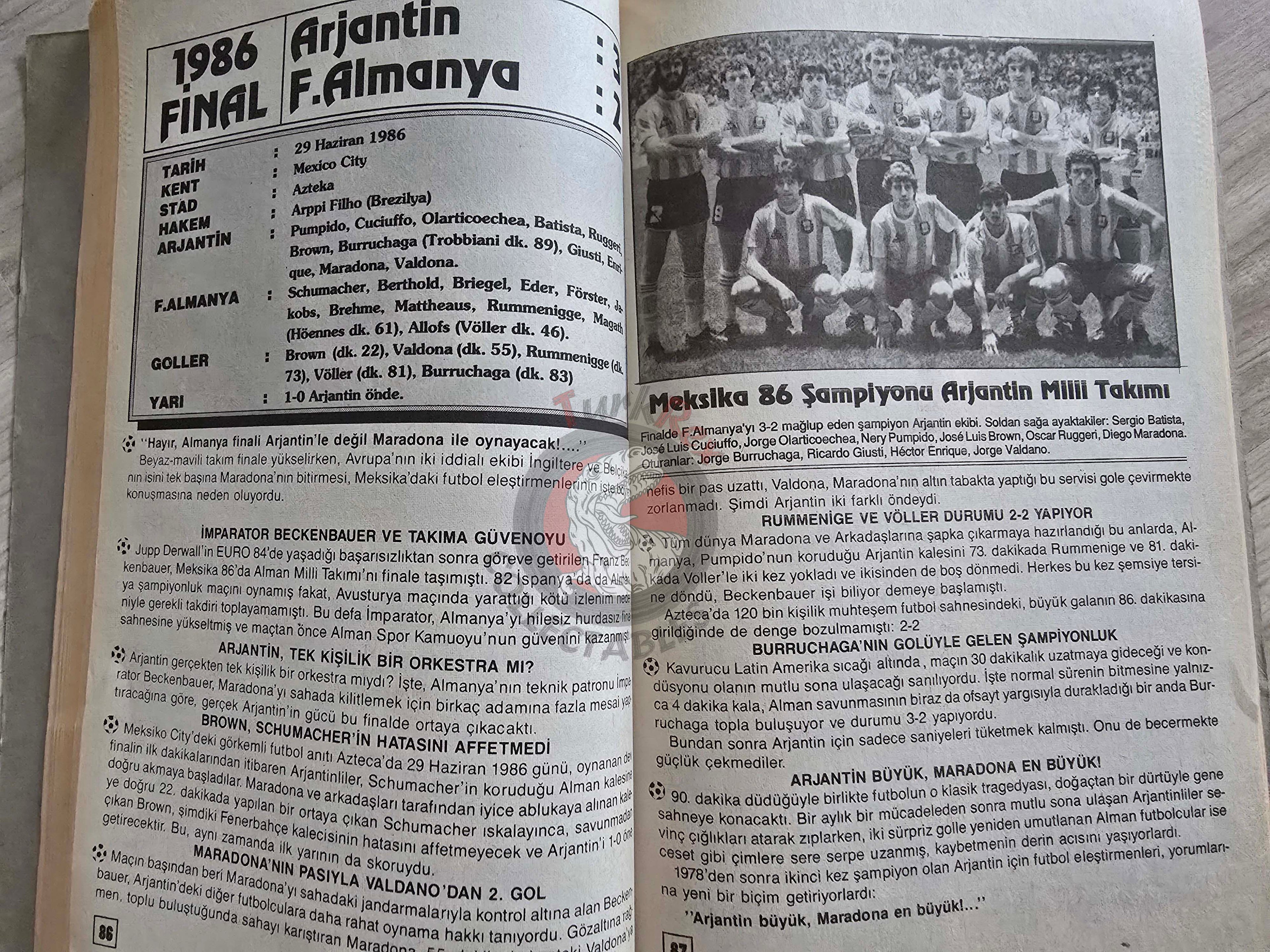 World Cup History Football 1990 Turkish Book Turkey Maradona Jupp Derwall