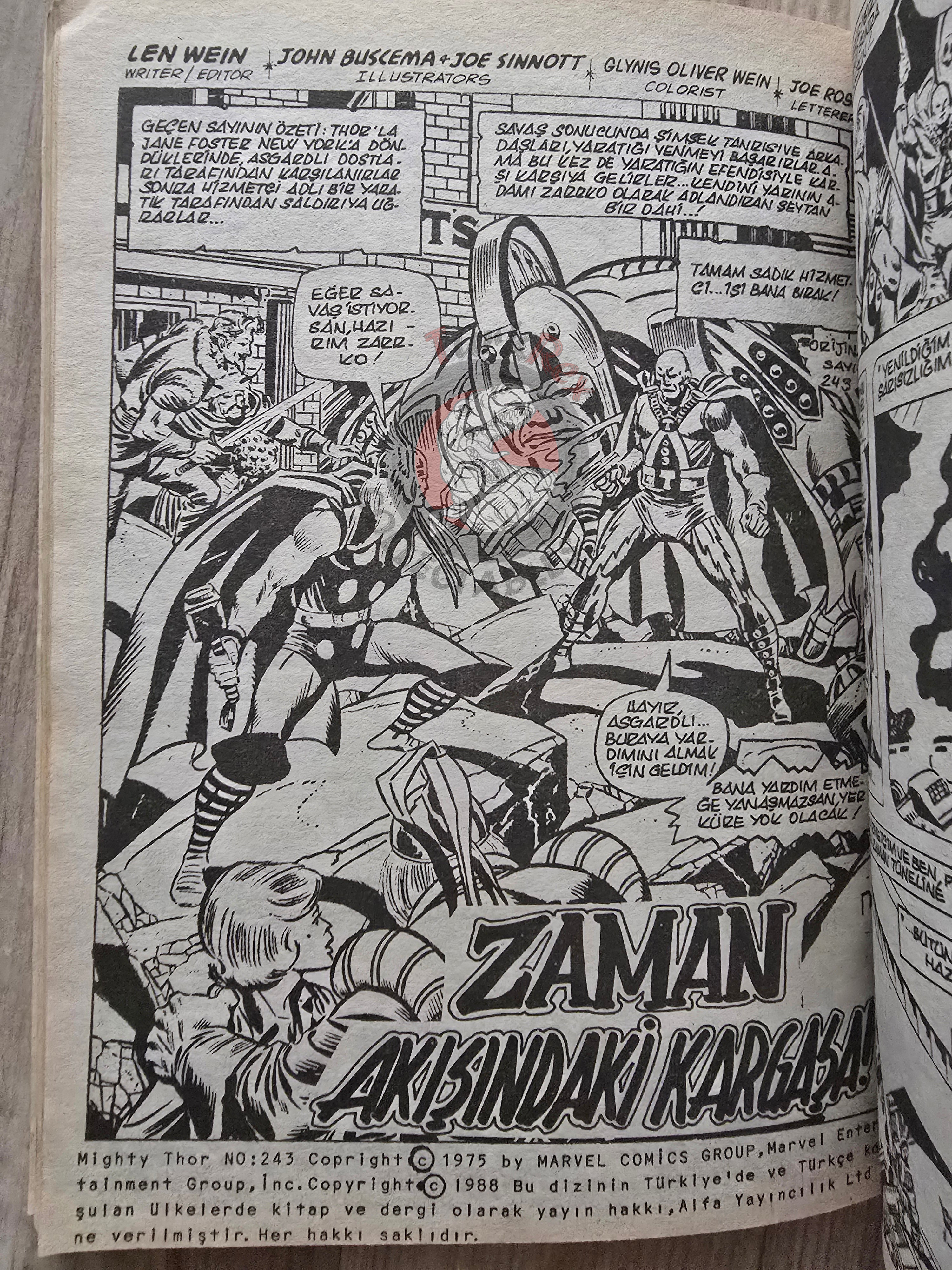 Thor Vol #9 1988 Turkish Comic Turkey The Mighty Thor #242–250 cover #198