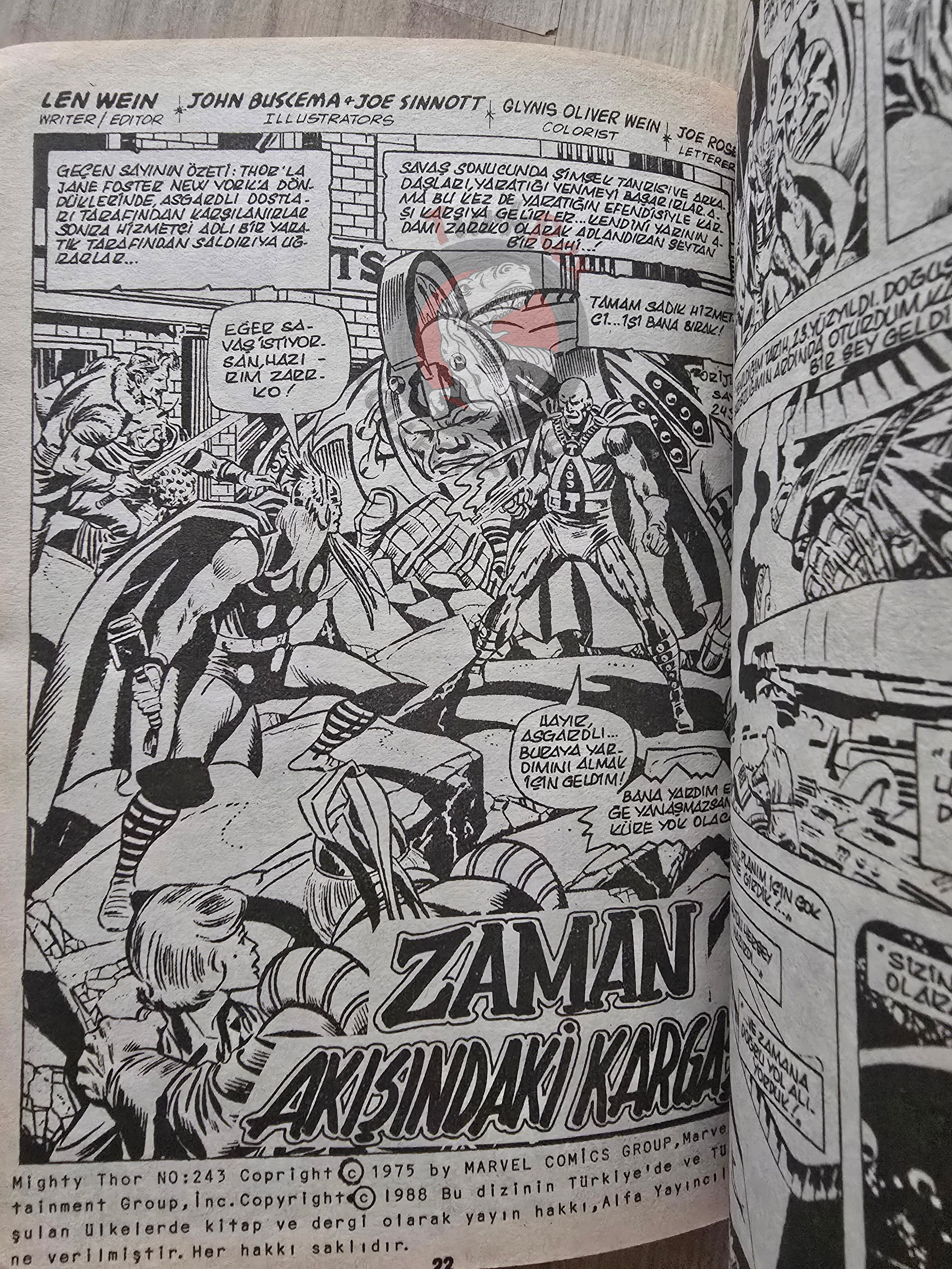 Thor Vol #8 1988 Turkish Comic Turkey The Mighty Thor #236–244 cover #209