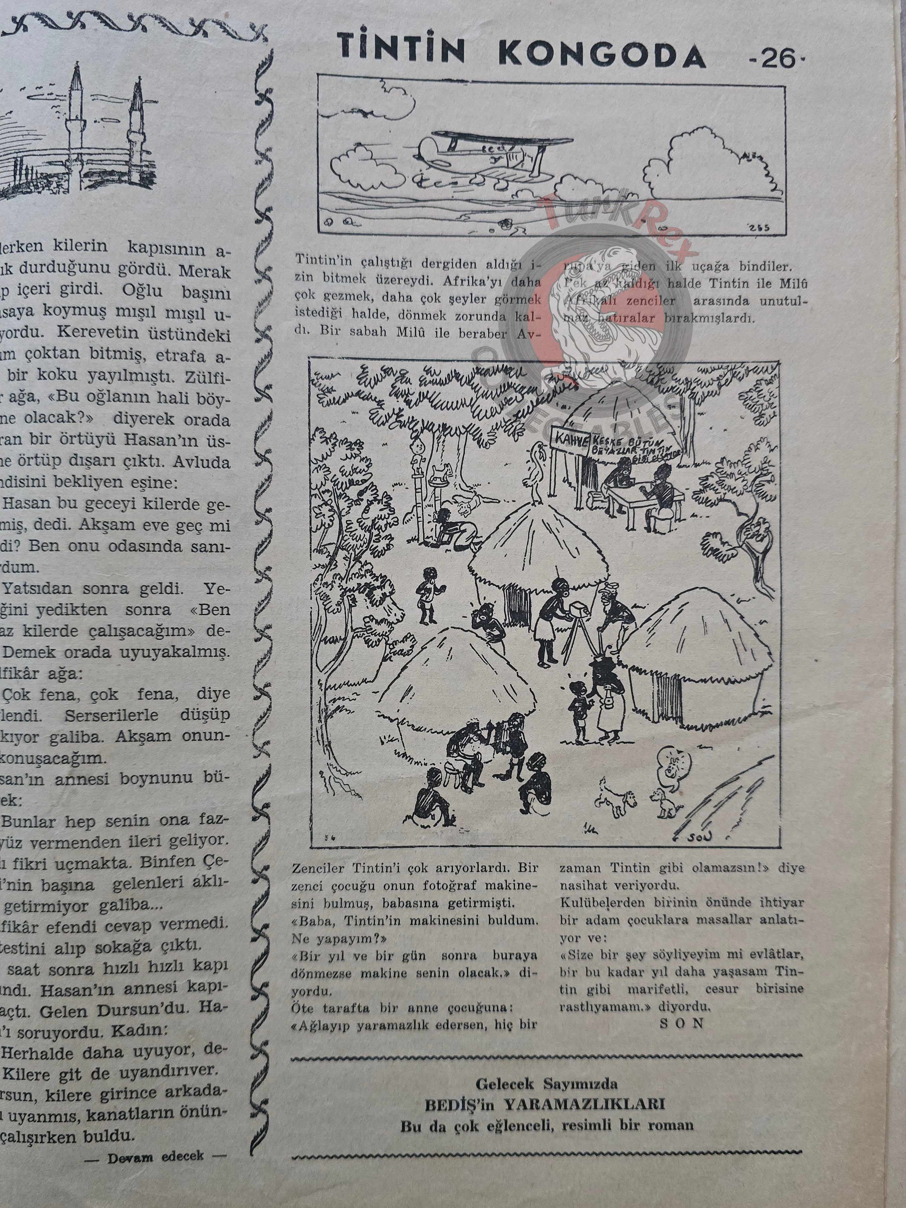 Tintin in Congo 1951 - 1952 Complete 26 Issue Set Turkish Edition Comic Turkey