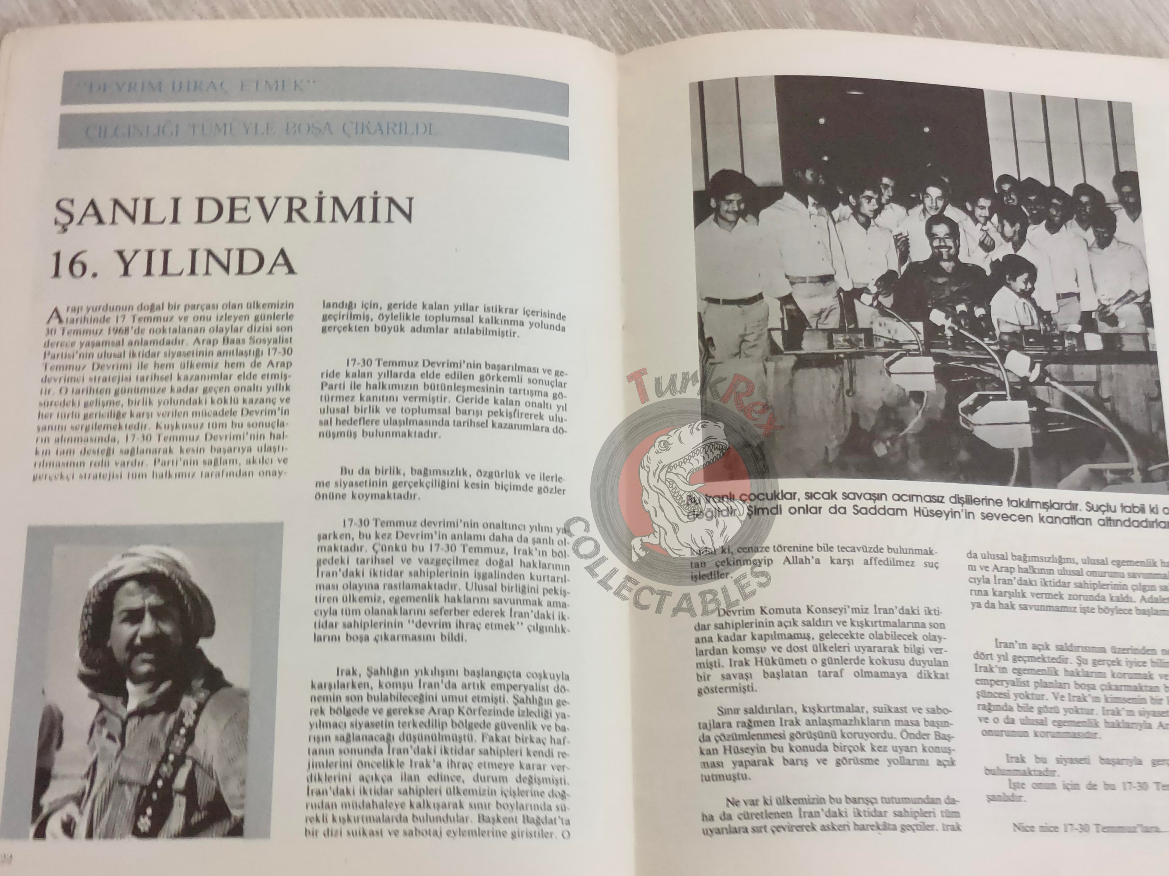 Saddam Hussein - Iraq Today 1984 Official Propaganda Magazine Turkish Turkey Middle East