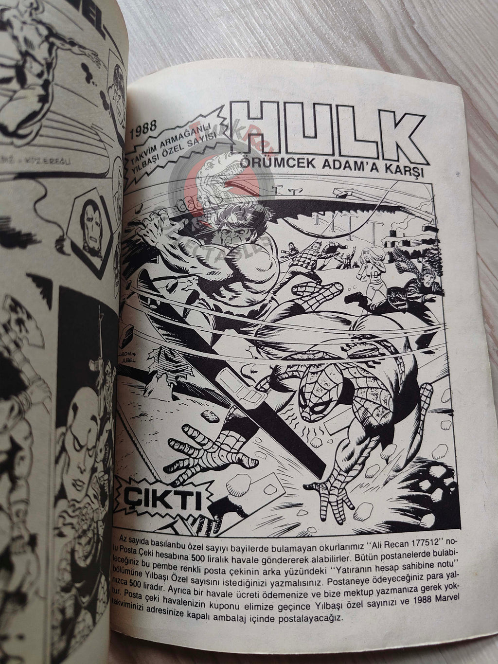 Çizgi Roman Koleksiyon Dergisi #1 Marvel Promo Issue Turkish Comic Turkey 1988