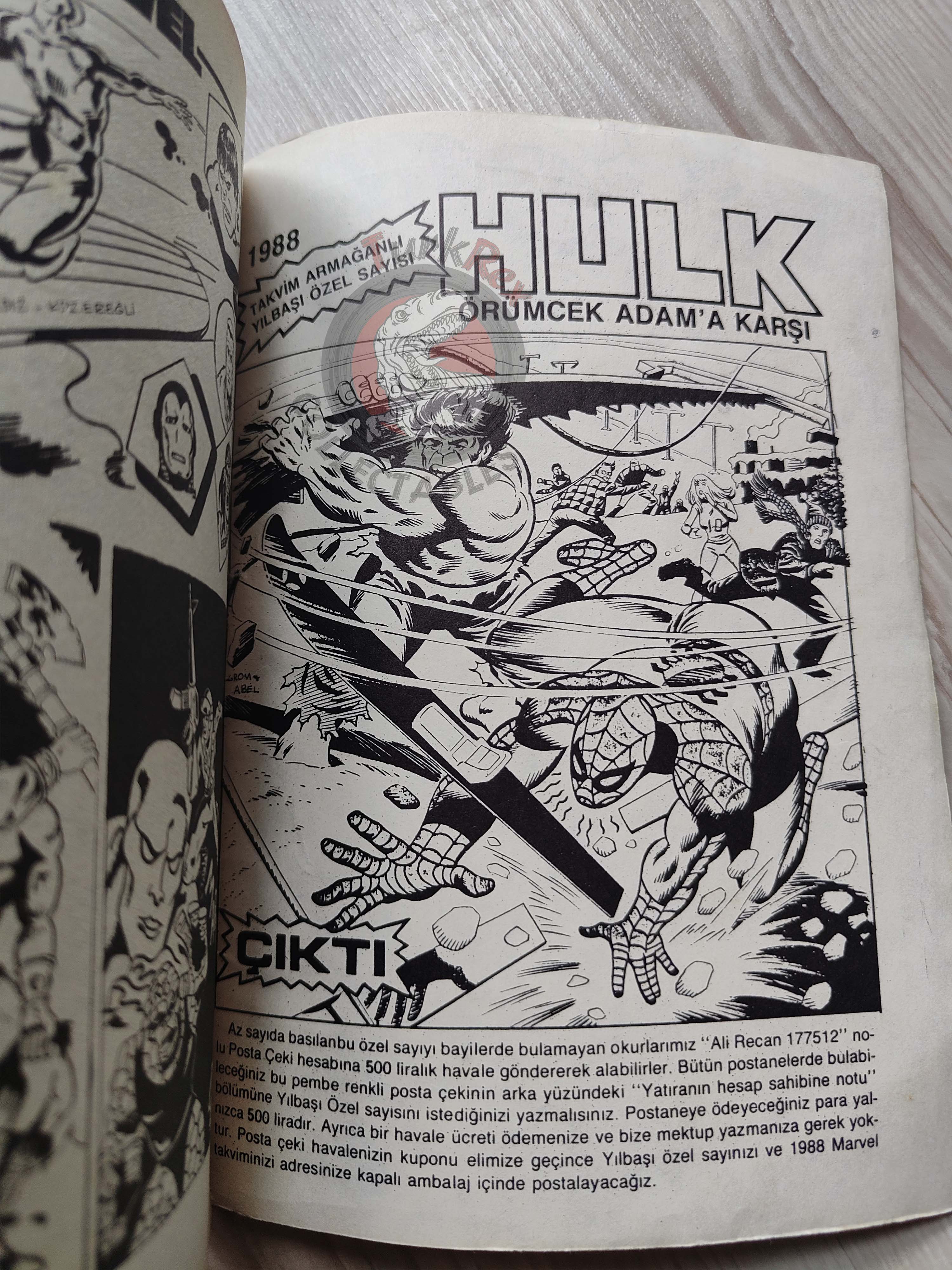 Çizgi Roman Koleksiyon Dergisi #1 Marvel Promo Issue Turkish Comic Turkey 1988