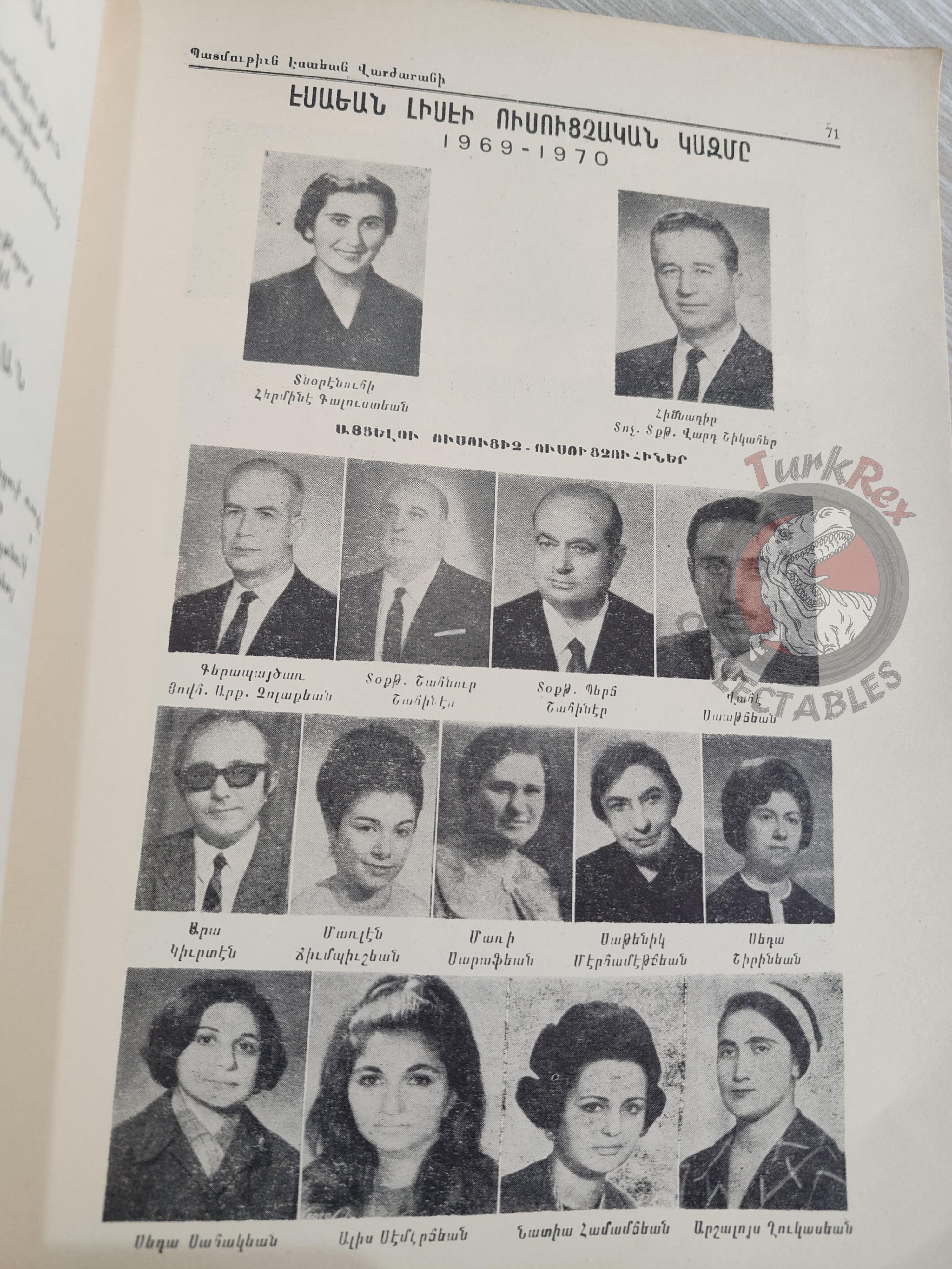 History of Esayan Girls High School 1955–1970 Armenian Book Turkey Armenia