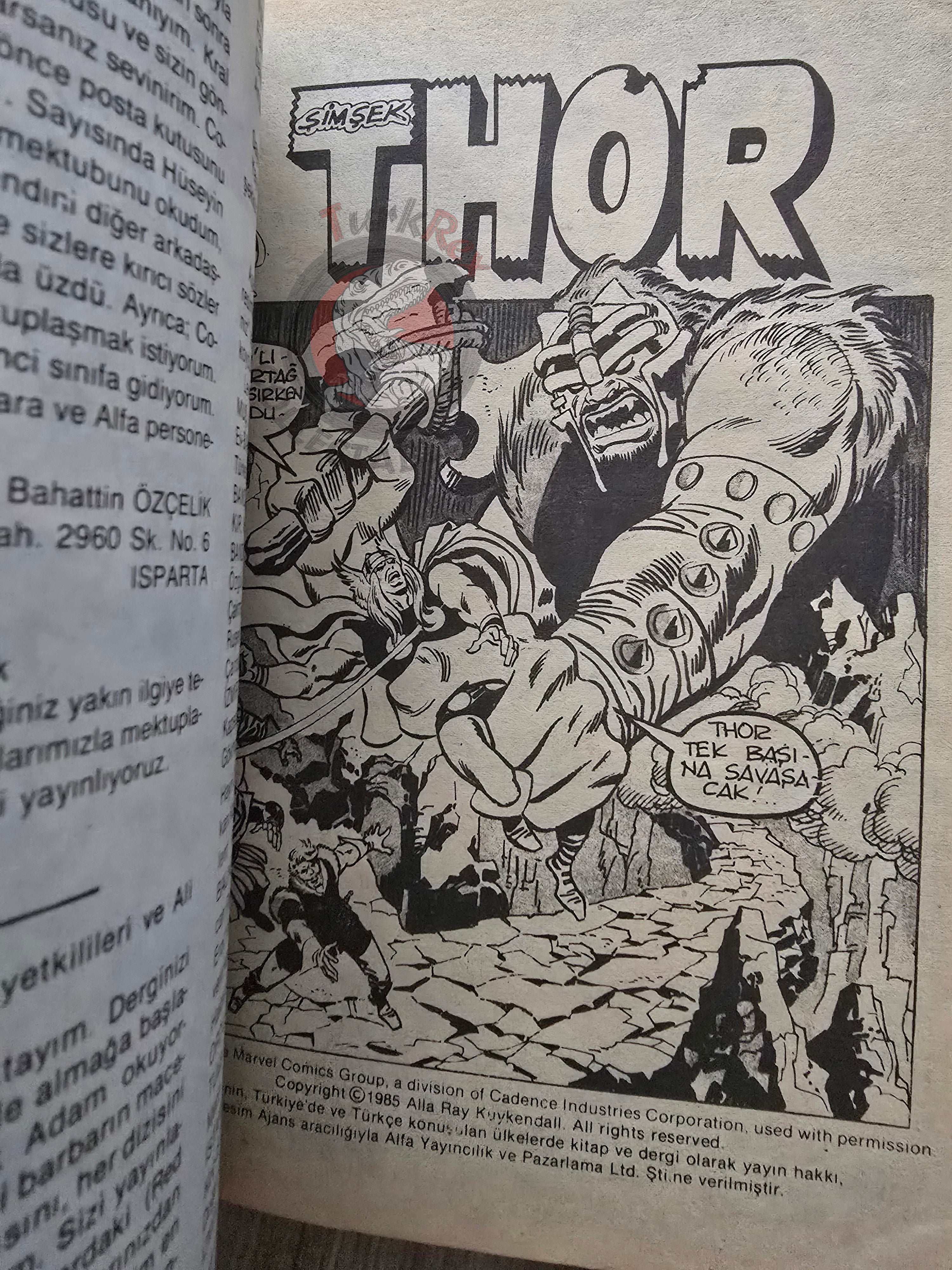 Thor Vol #2 1987 Turkish Comic Turkey The Mighty Thor #188–196 cover #180