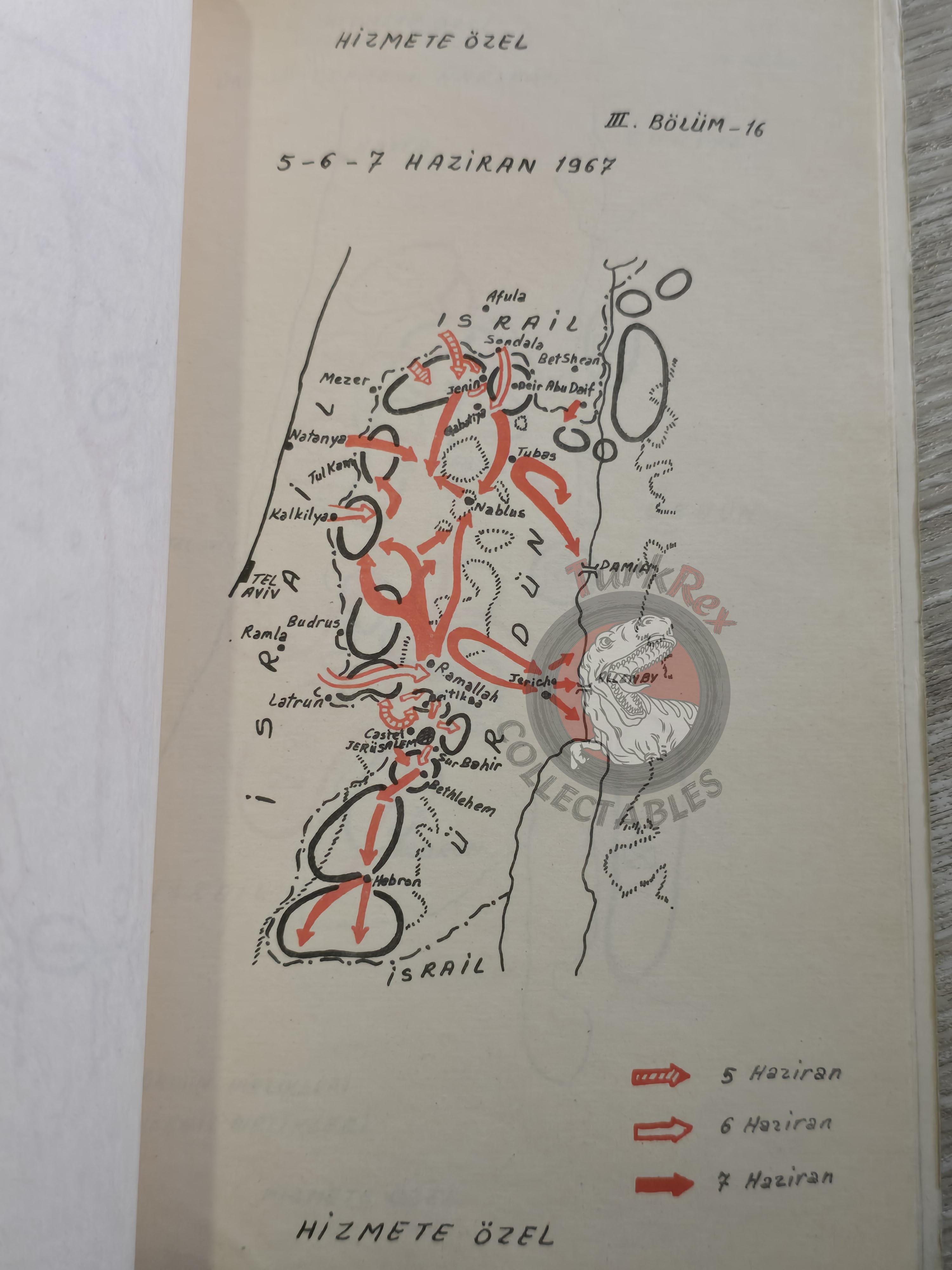 Arab Israeli Conflict Wars 1968 Turkish Book Turkey with Maps Military Israel Middle East