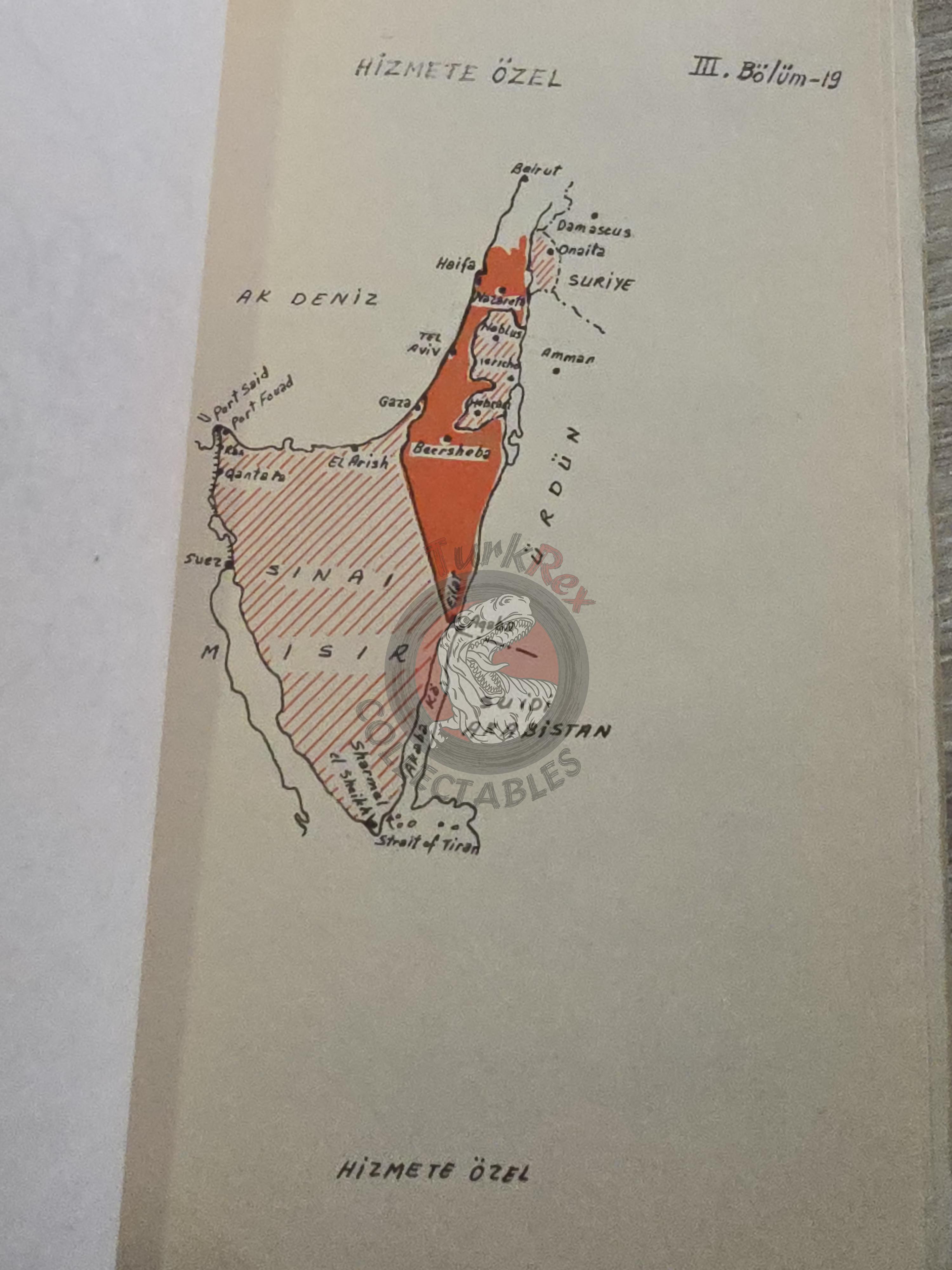 Arab Israeli Conflict Wars 1968 Turkish Book Turkey with Maps Military Israel Middle East