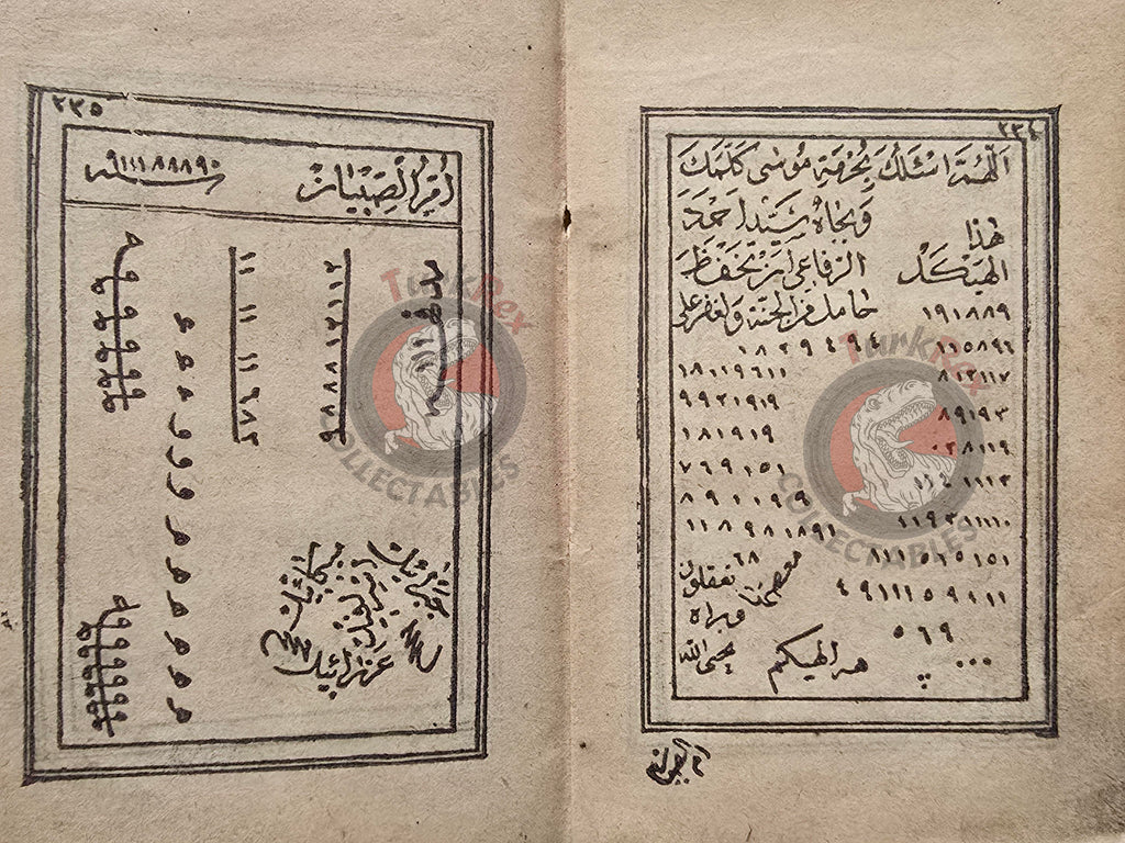 Ottoman 1896 Islamic Occult Havass Vefq Spells Charm Book Islam Talisman Prayer Al-An'am