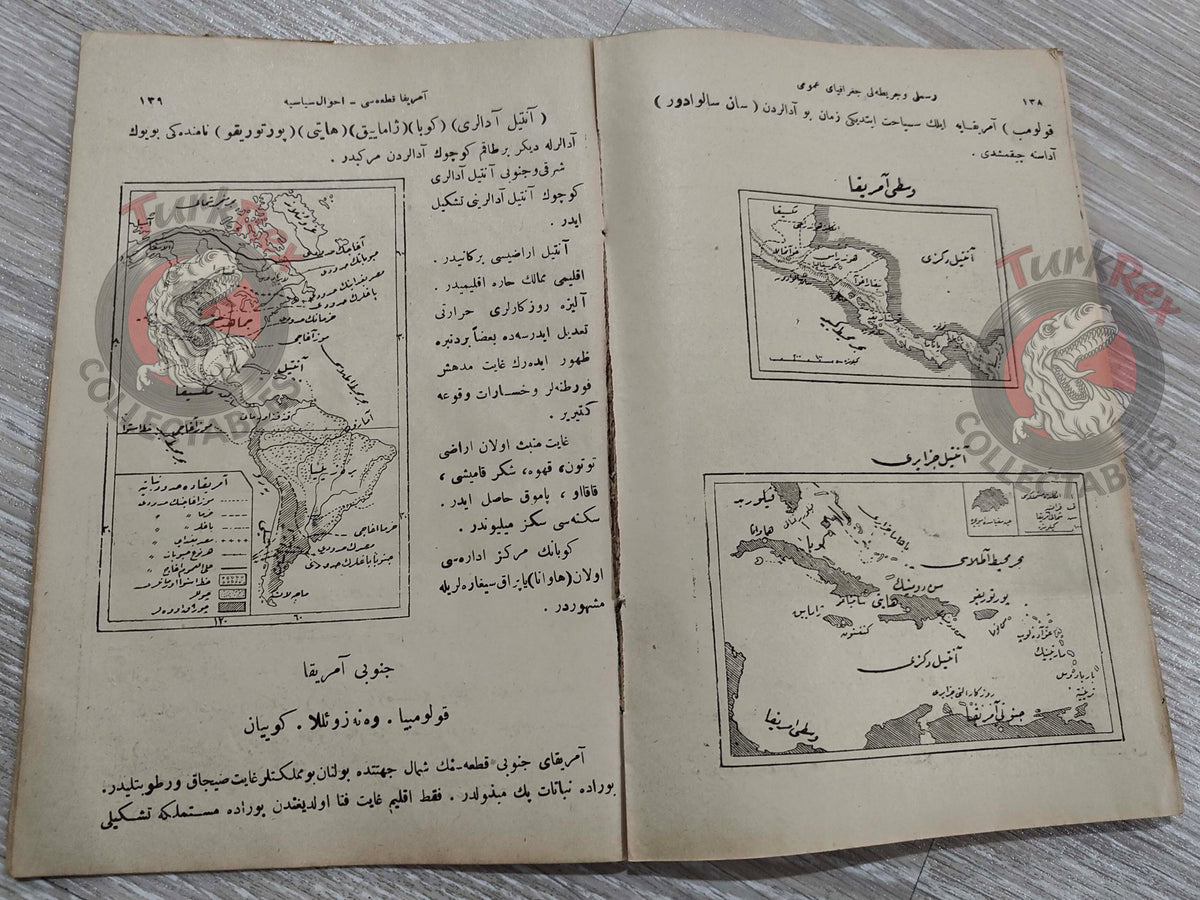 Safvet – General Geography Ottoman Textbook 1923 Empire with Maps Africa Italy