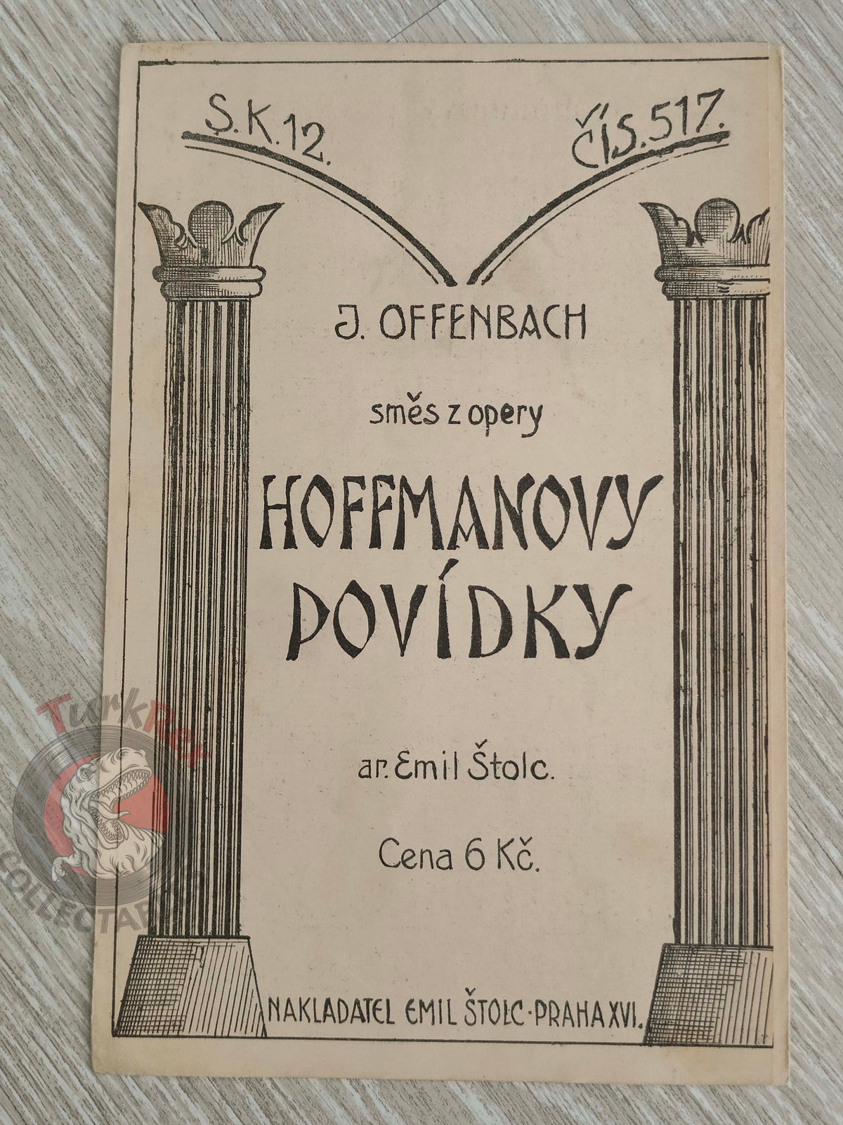 Jacques Offenbach – Hoffmannovy Povídky (Hoffmann’s Tales) Vintage Musical Notes Sheet Czech