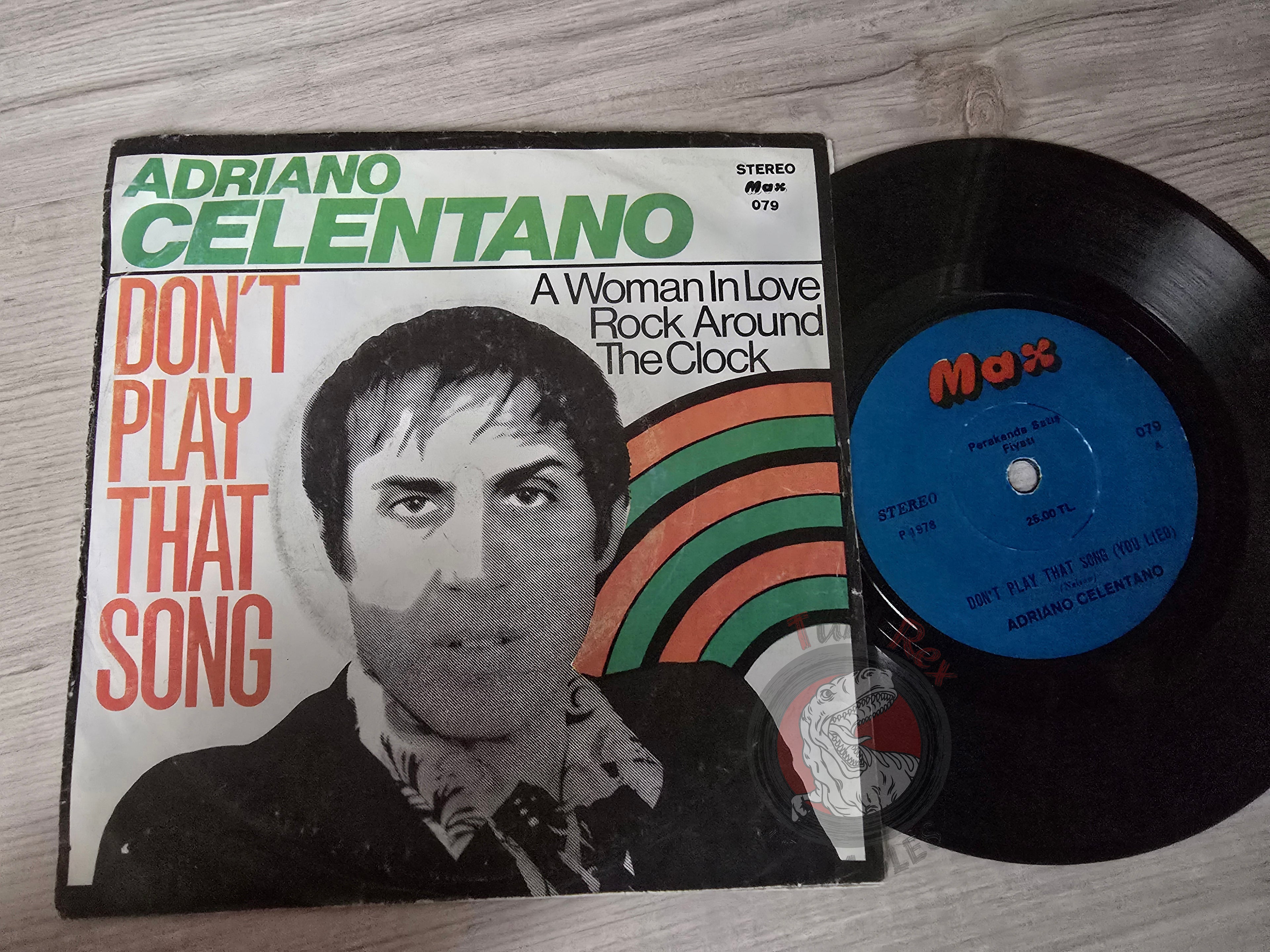 Adriano Celentano –  Don't Play That Song 7" Turkish Pressing Vinyl Turkey Edition