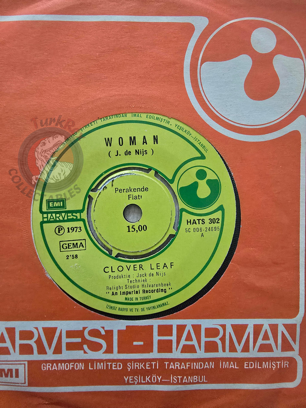 Clover Leaf – Woman / If You Meet Her 7" Turkish Pressing Vinyl Turkey Edition