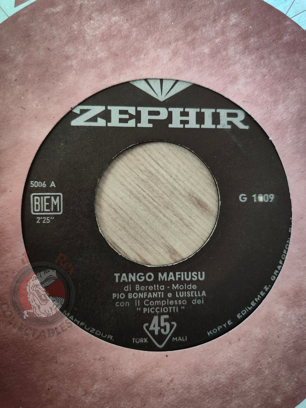 Pio Bonfanti & Gianni Zilioli – Tango Mafiusu 7" Turkish Pressing Vinyl Turkey Edition