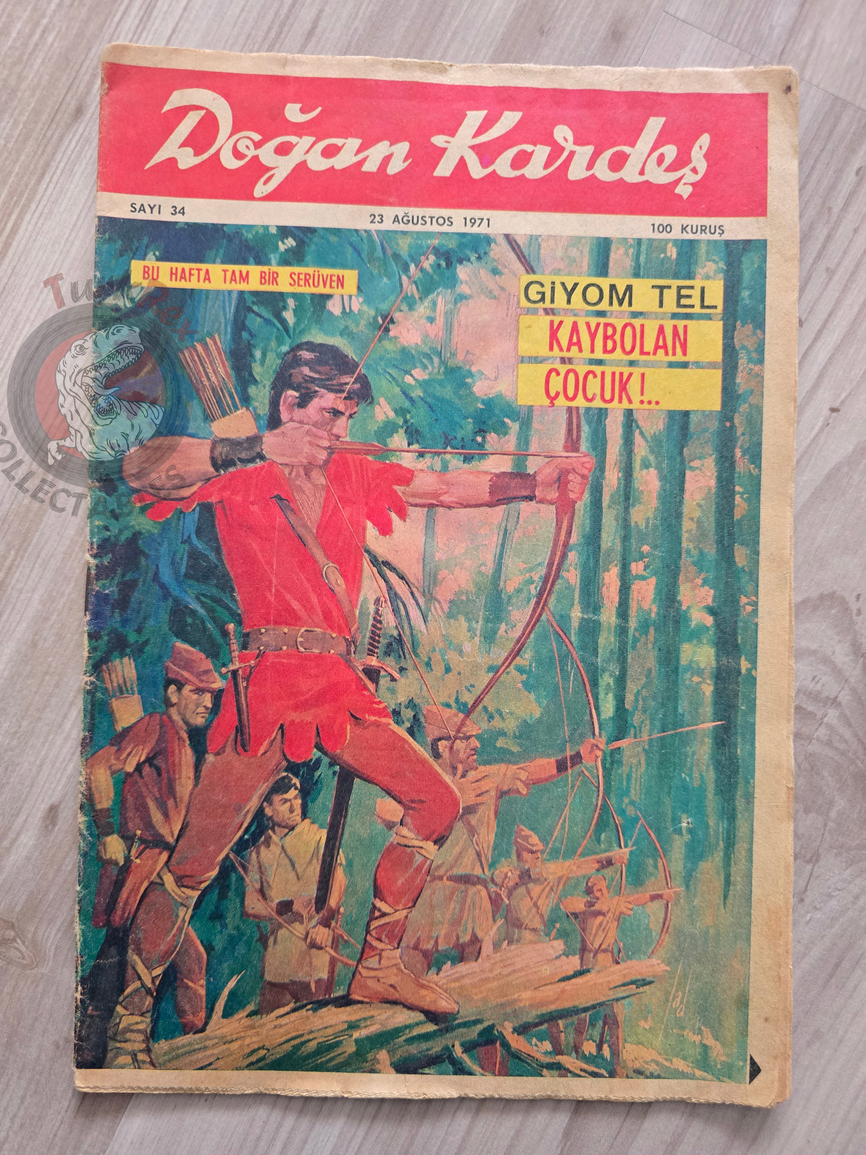 Doğan Kardeş 1971 Magazine #34 Turkish Comic Turkey William Tell Alice In Wonderland